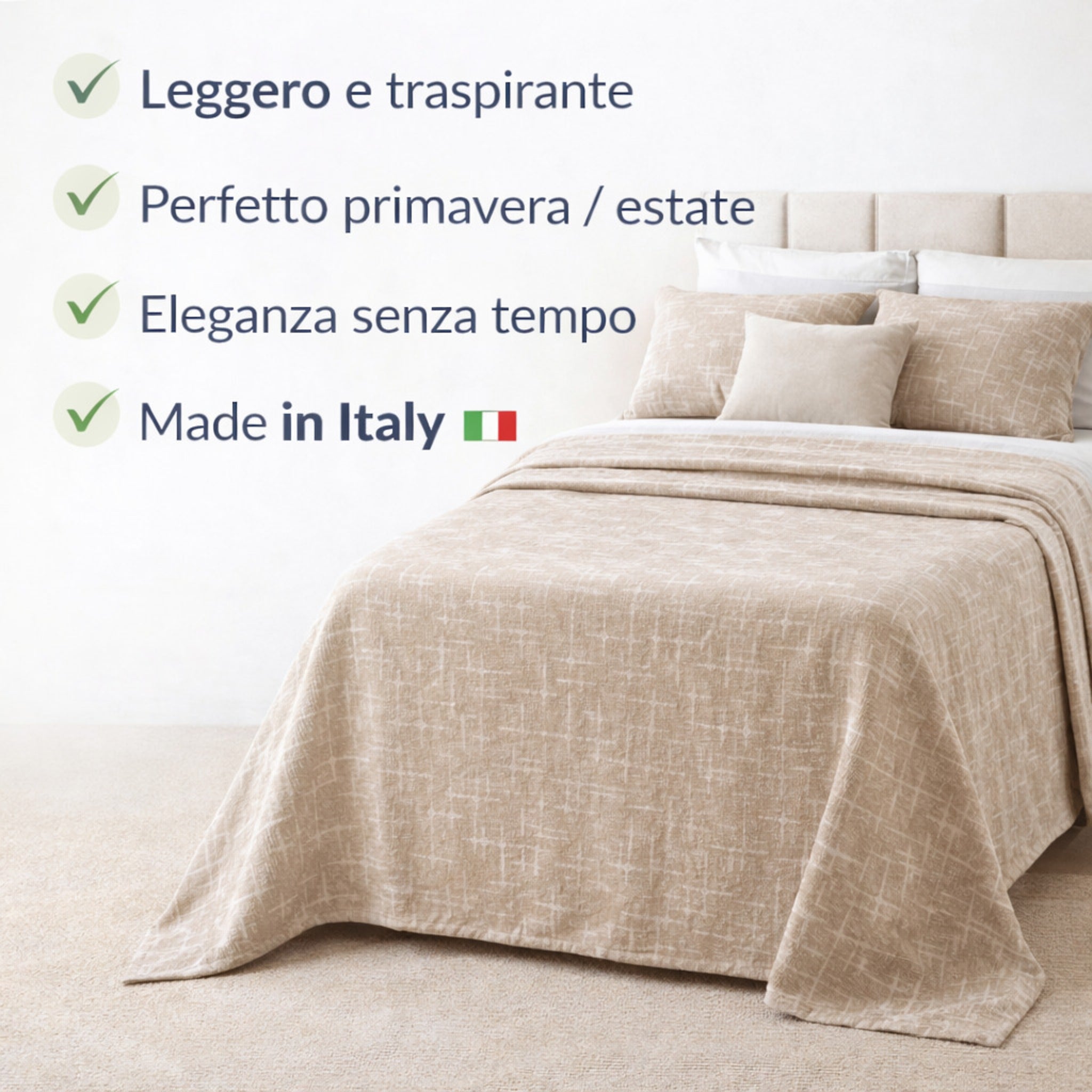 Copriletto estivo leggero matrimoniale moderno
