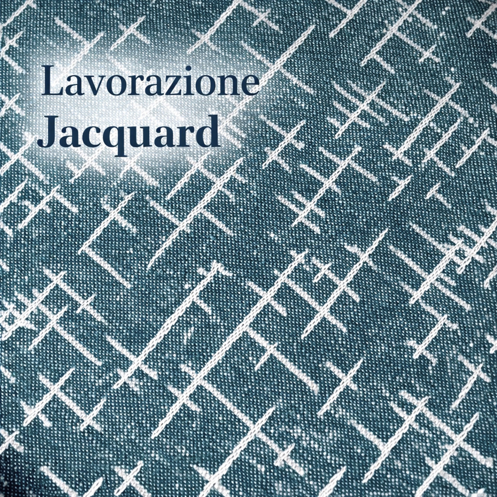 Dettaglio tessuto jacquard geometrico in rilievo
