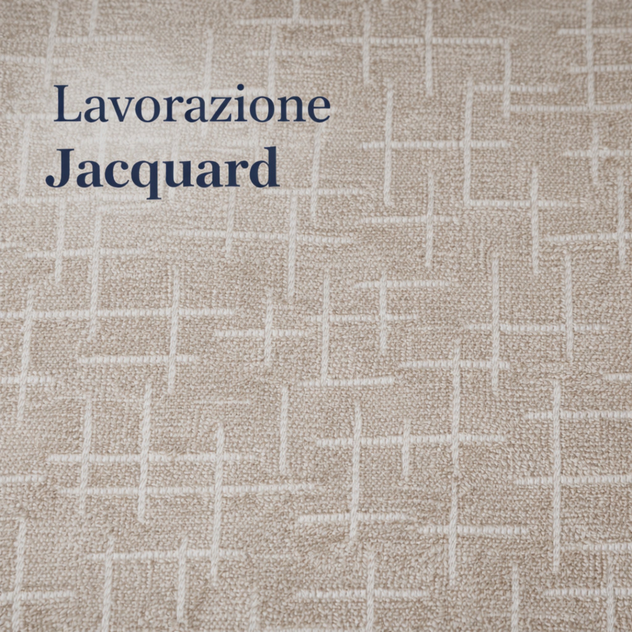 Dettaglio tessuto jacquard geometrico in rilievo
