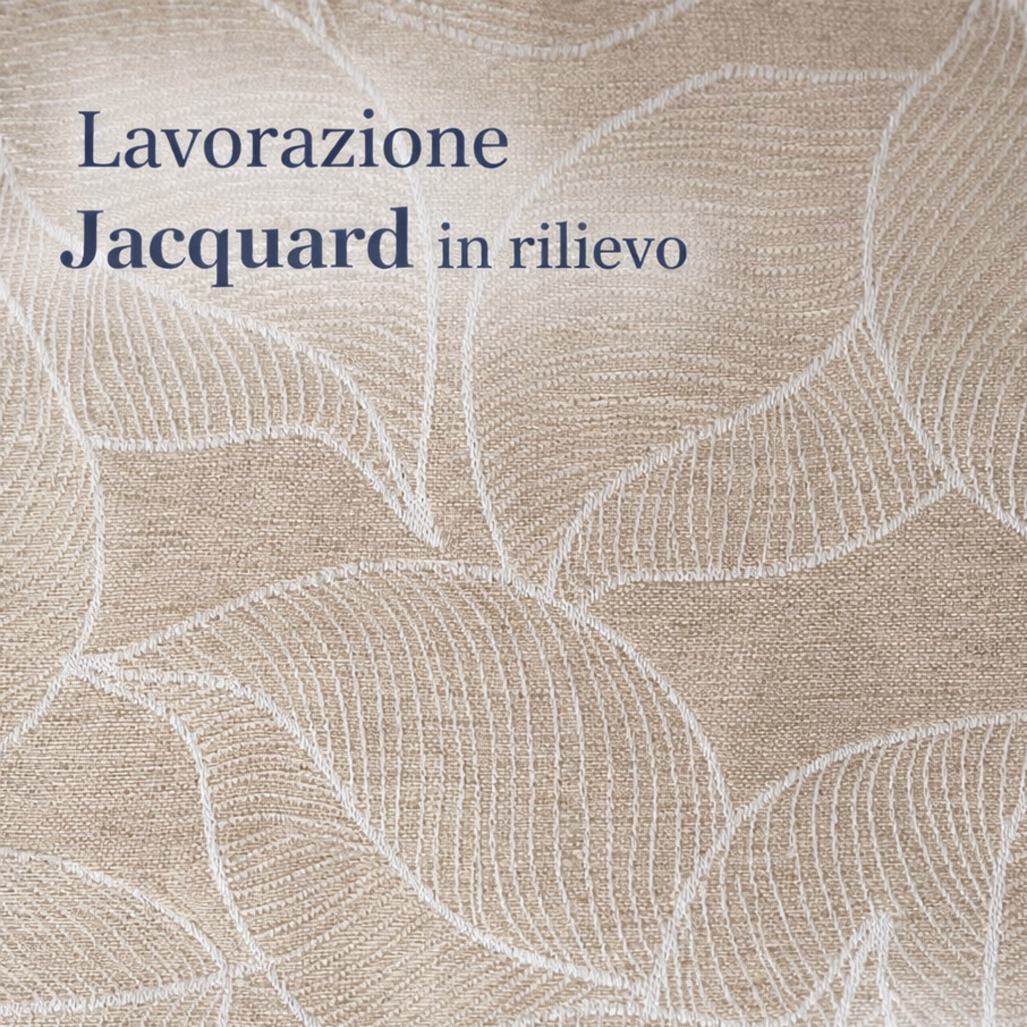 Dettaglio tessuto jacquard foglie in rilievo