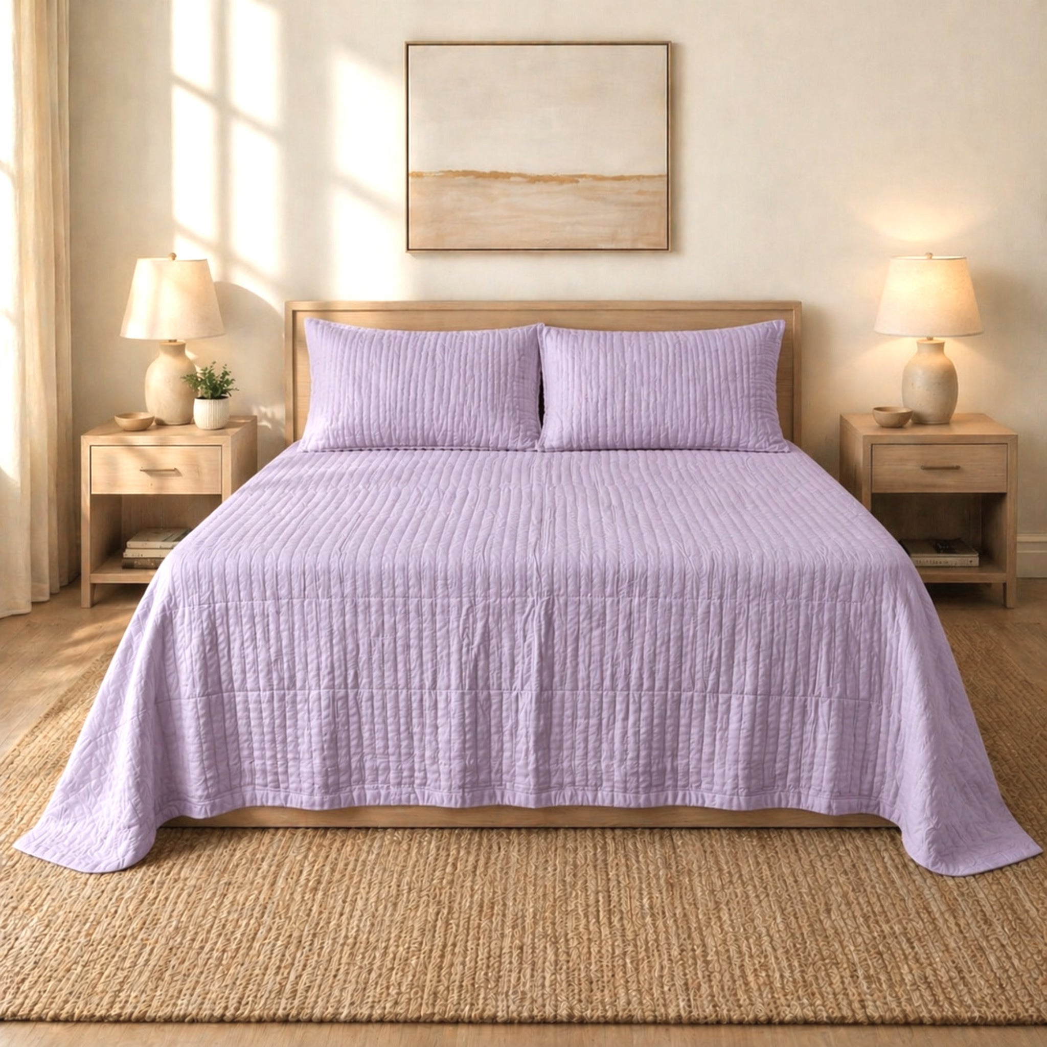 copriletto matrimoniale cotone nido d ape 260x260 letto moderno lilla