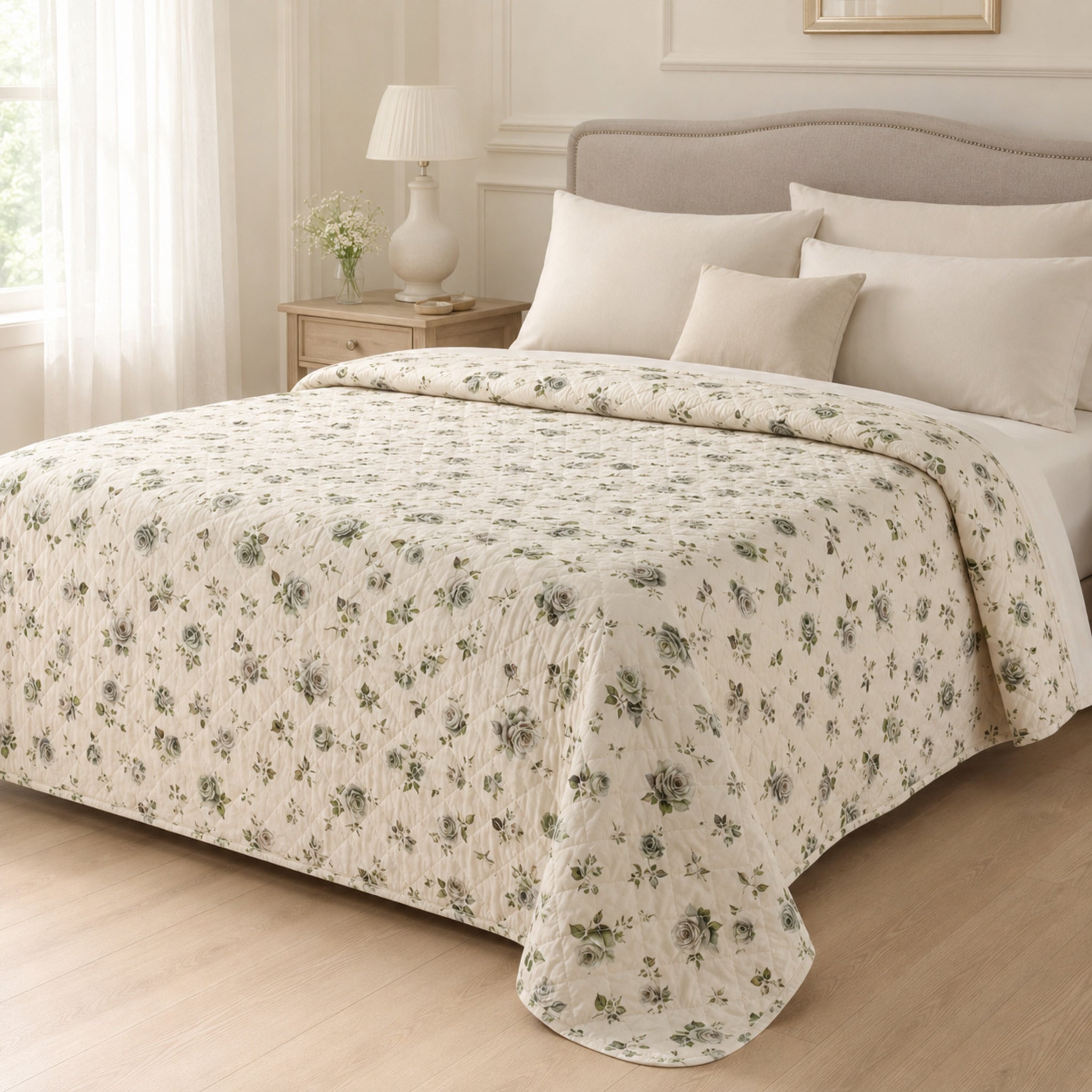 Copriletto trapuntato matrimoniale Fancy Home Callas 3 Beige 240x245 cm