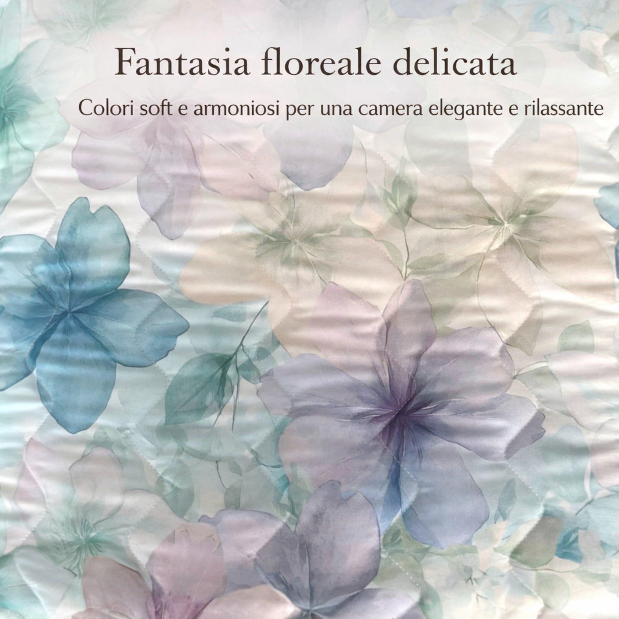 Fantasia floreale delicata copriletto microfibra Zambaiti