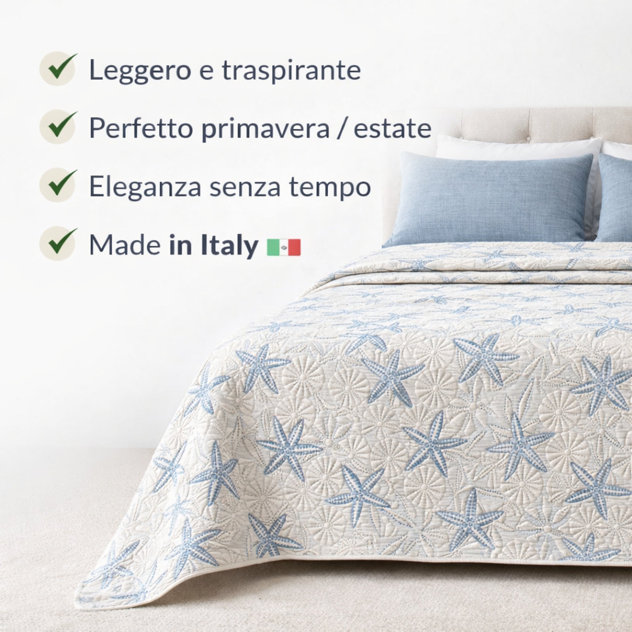 Copriletto estivo leggero non trapuntato matrimoniale
