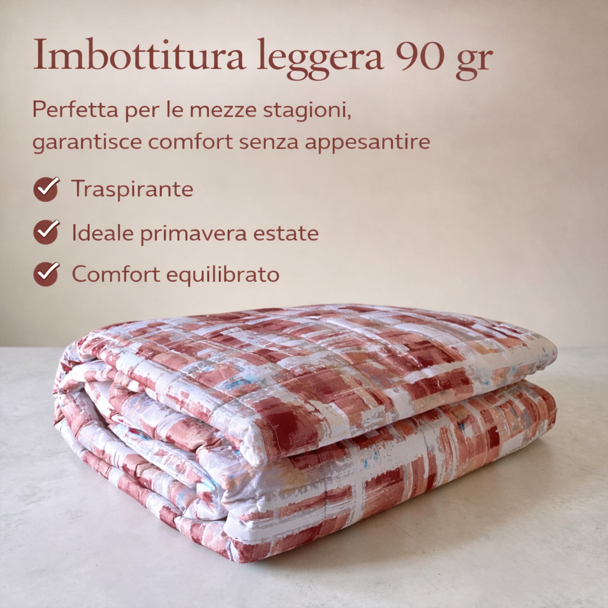Copriletto trapuntato leggero 90 gr primavera estate
