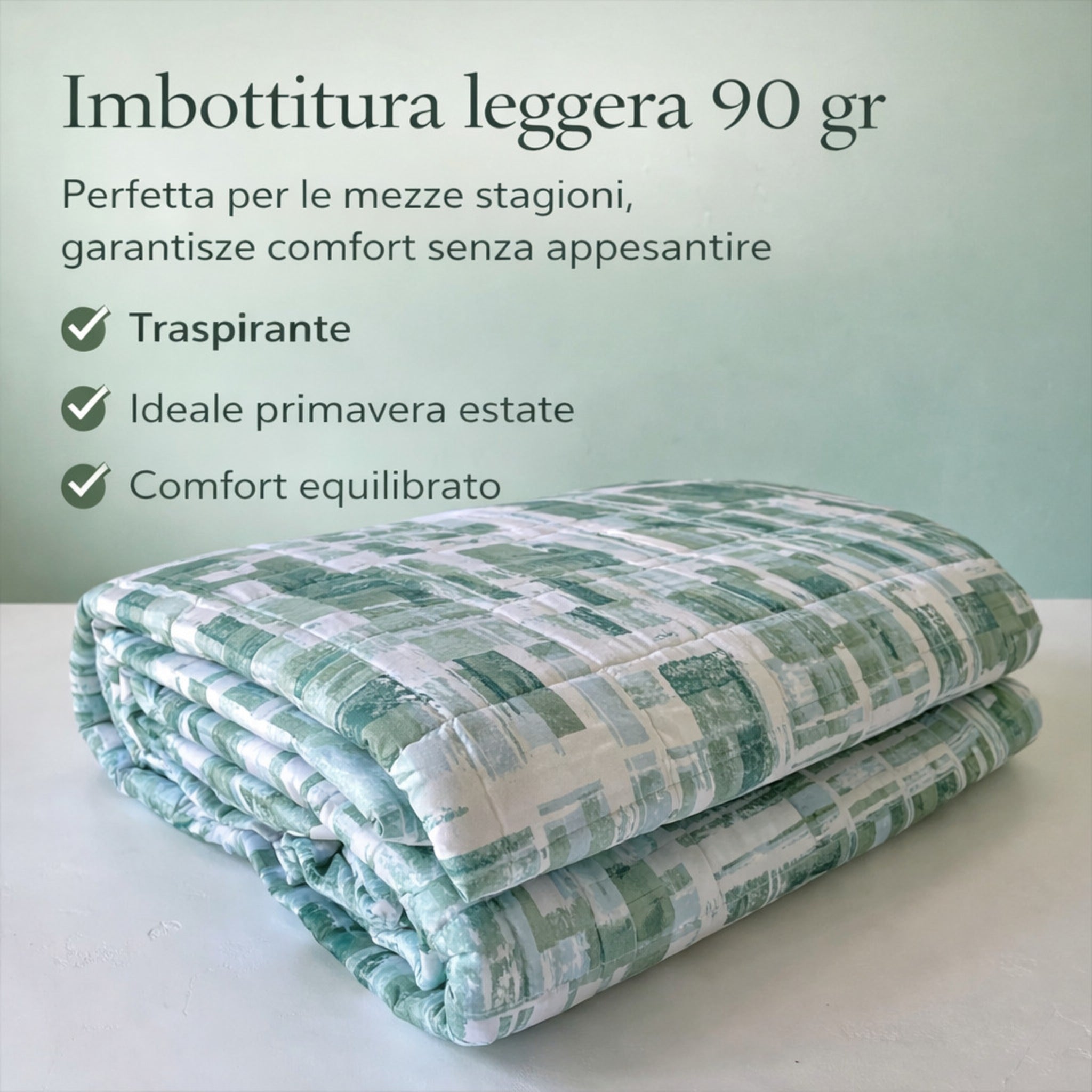 Copriletto trapuntato leggero 90 gr primavera estate