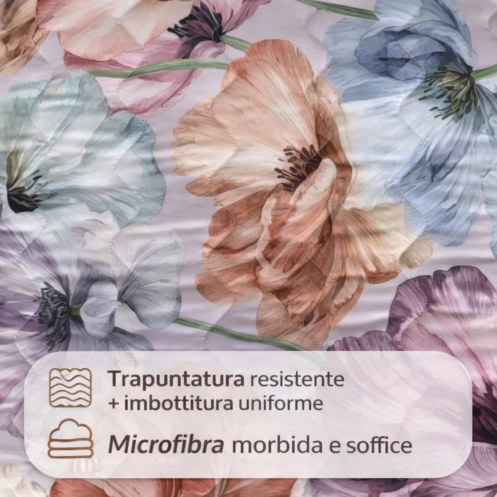 Dettaglio tessuto copriletto trapuntato microfibra morbida Zambaiti