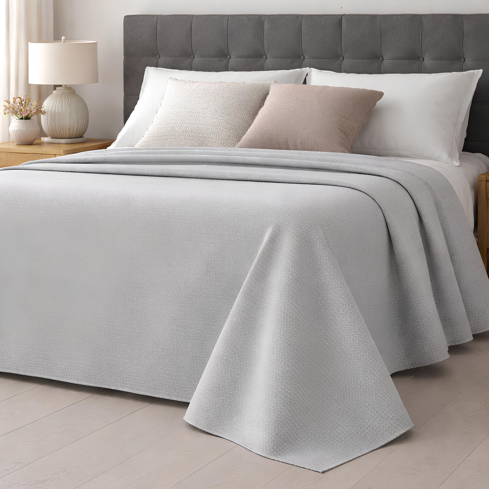 Copriletto colore grigio elegante Zambaiti York