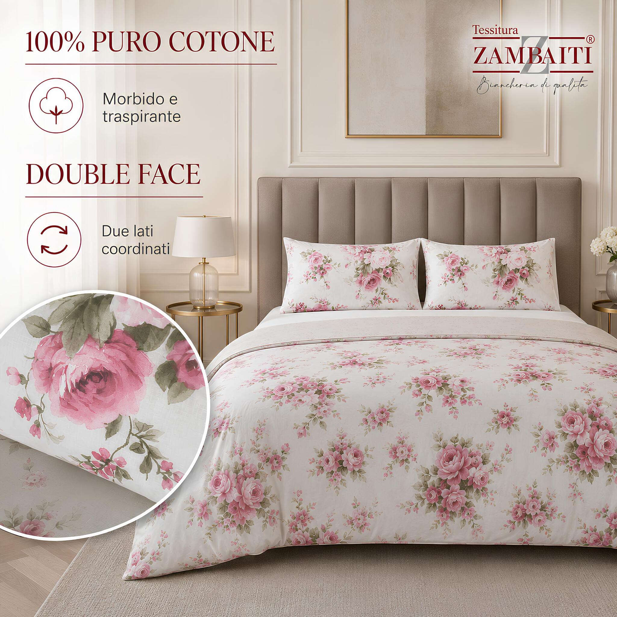 Copripiumino matrimoniale Zambaiti Heavy 100% puro cotone morbido e traspirante double face