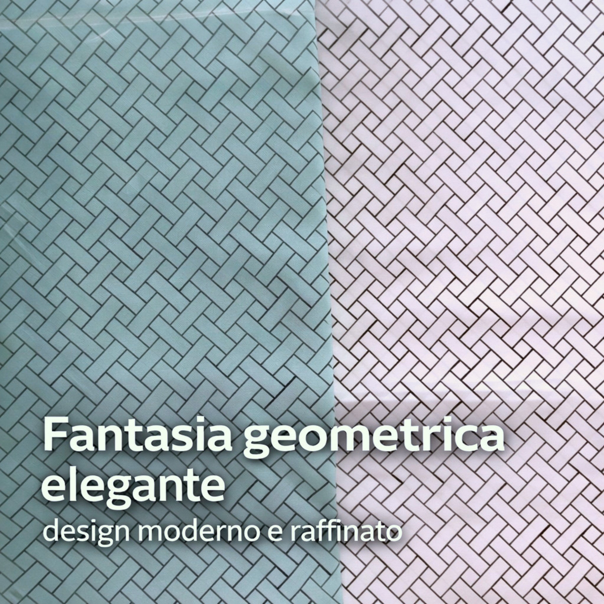 Dettaglio fantasia geometrica intrecciata lenzuola Zambaiti