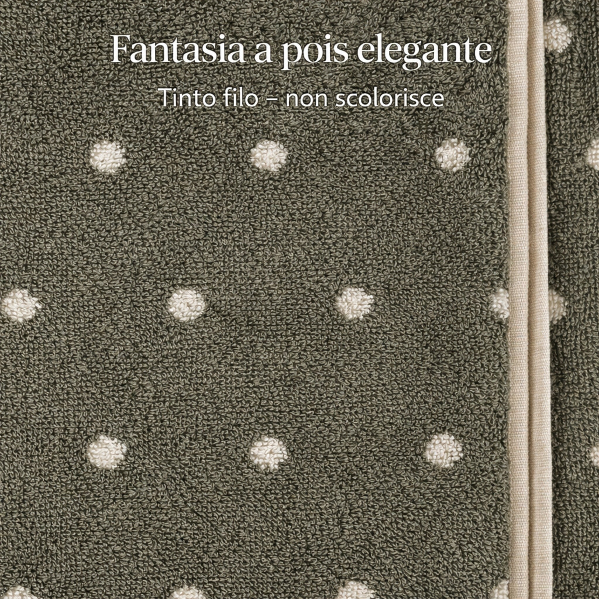 Dettaglio fantasia pois tinto filo asciugamani Galizzi