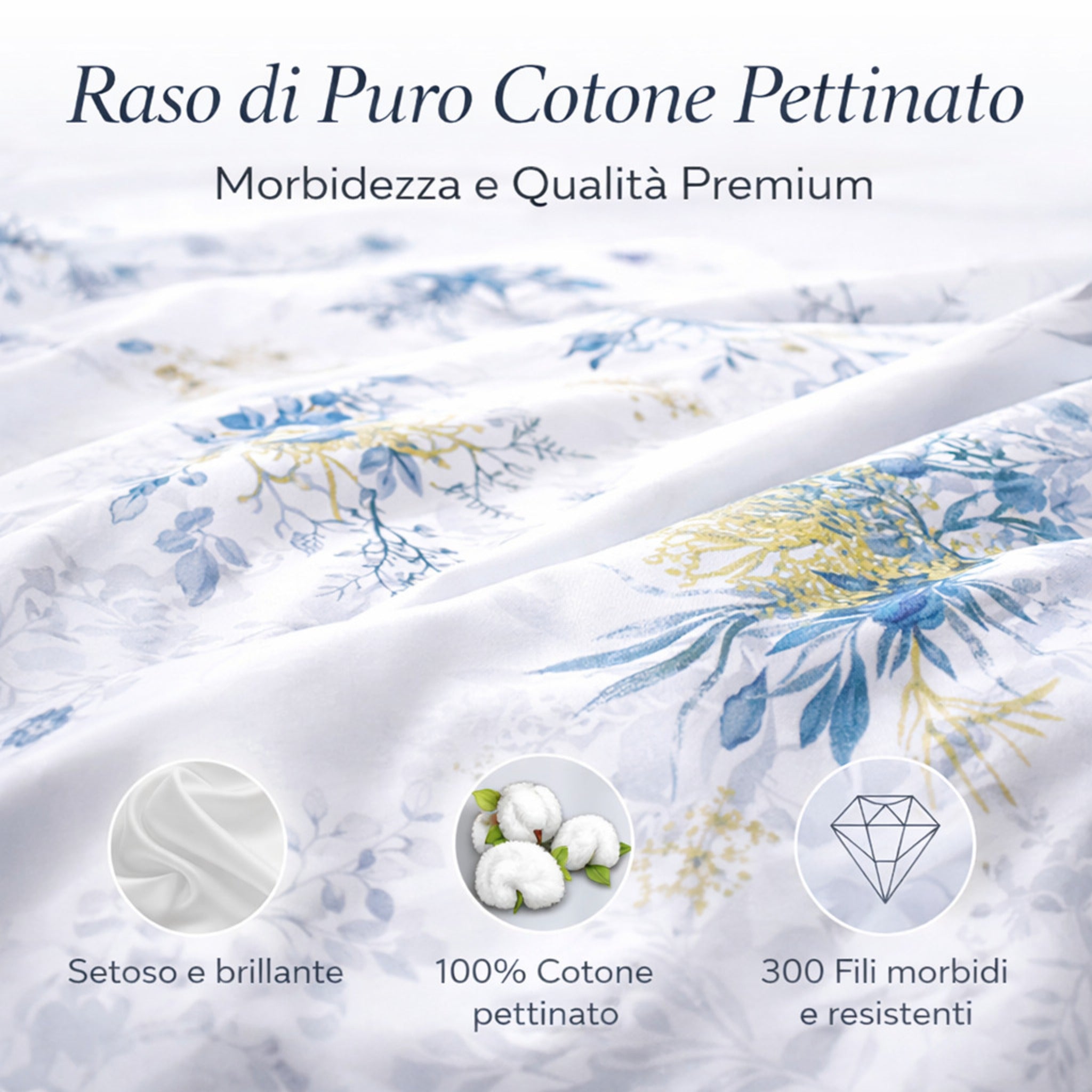 Dettaglio tessuto raso cotone 300 fili effetto seta