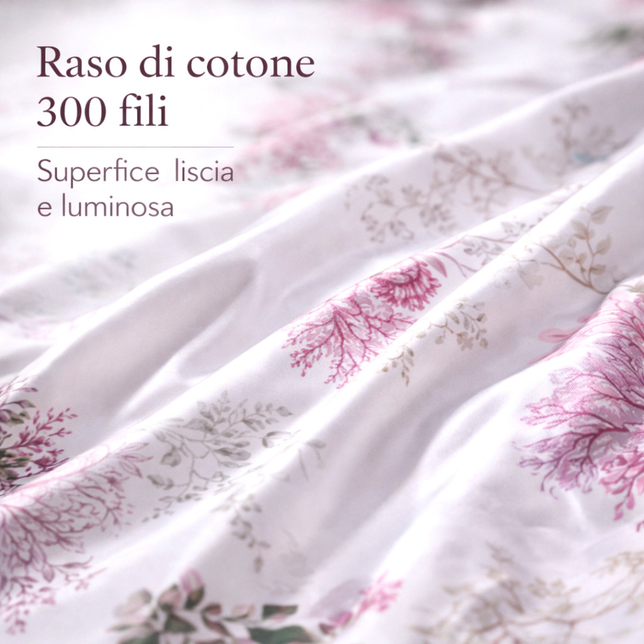 Dettaglio tessuto raso cotone 300 fili effetto seta