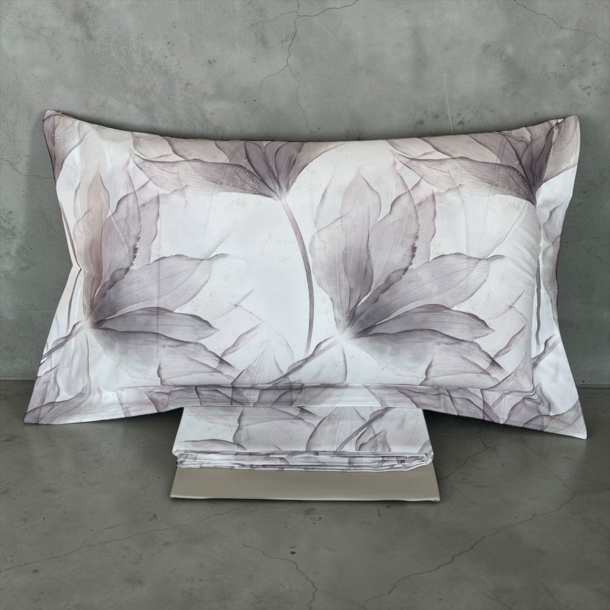 Federa a tre volant Abstract Flower raso cotone