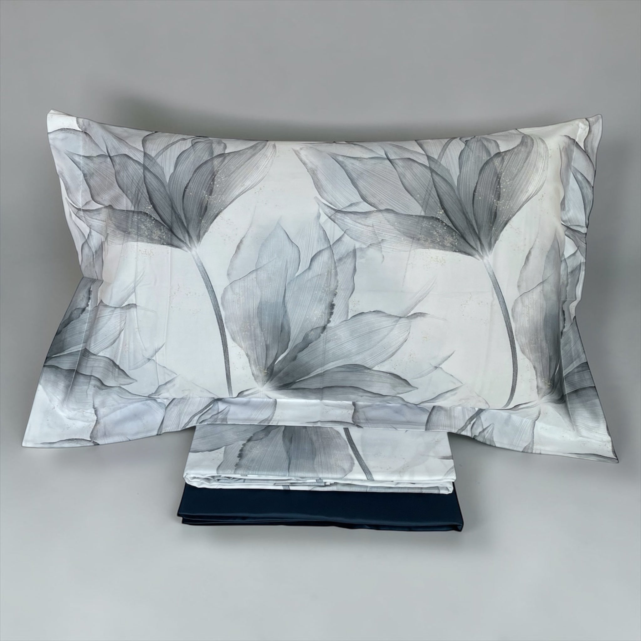 Federa a tre volant Abstract Flower raso cotone