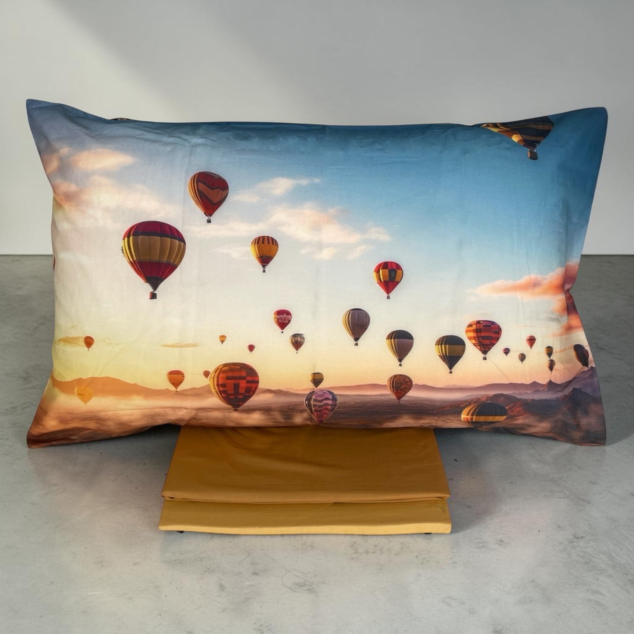 Federa Caleffi Mongolfiere con stampa digitale HD raffigurante mongolfiere al tramonto