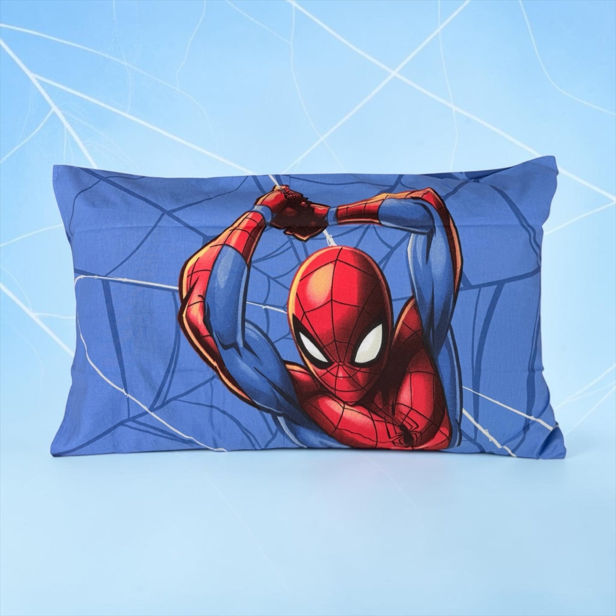 Retro della federa del completo lenzuola singolo Caleffi Spiderman Super Web con seconda grafica Spider-Man