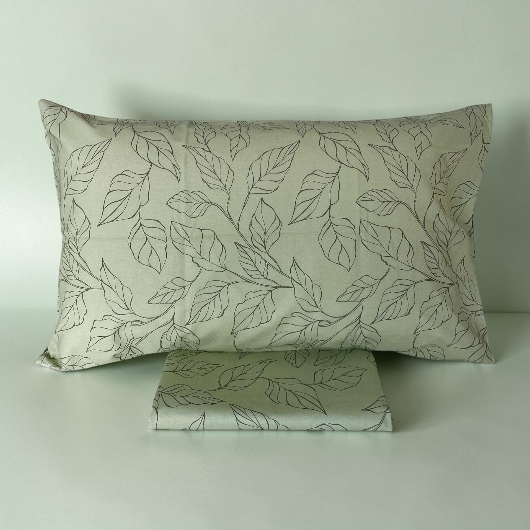 Federa Zambaiti Prion verde 52x82 cm con elegante fantasia a foglie