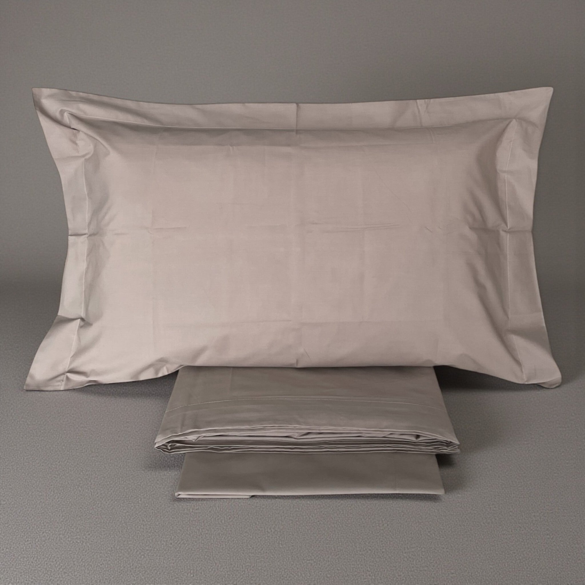 Federe tortora con volant in cotone percalle Rebecca Home
