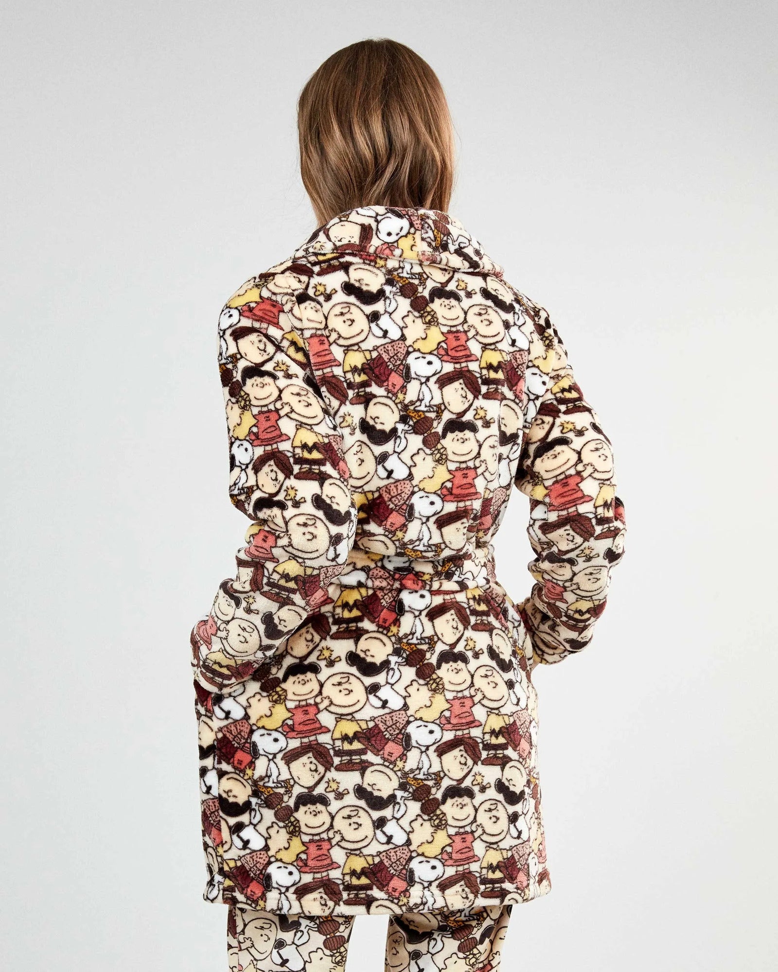 Vestaglia Gisela Peanuts donna 20458 vista posteriore con fantasia all-over Snoopy