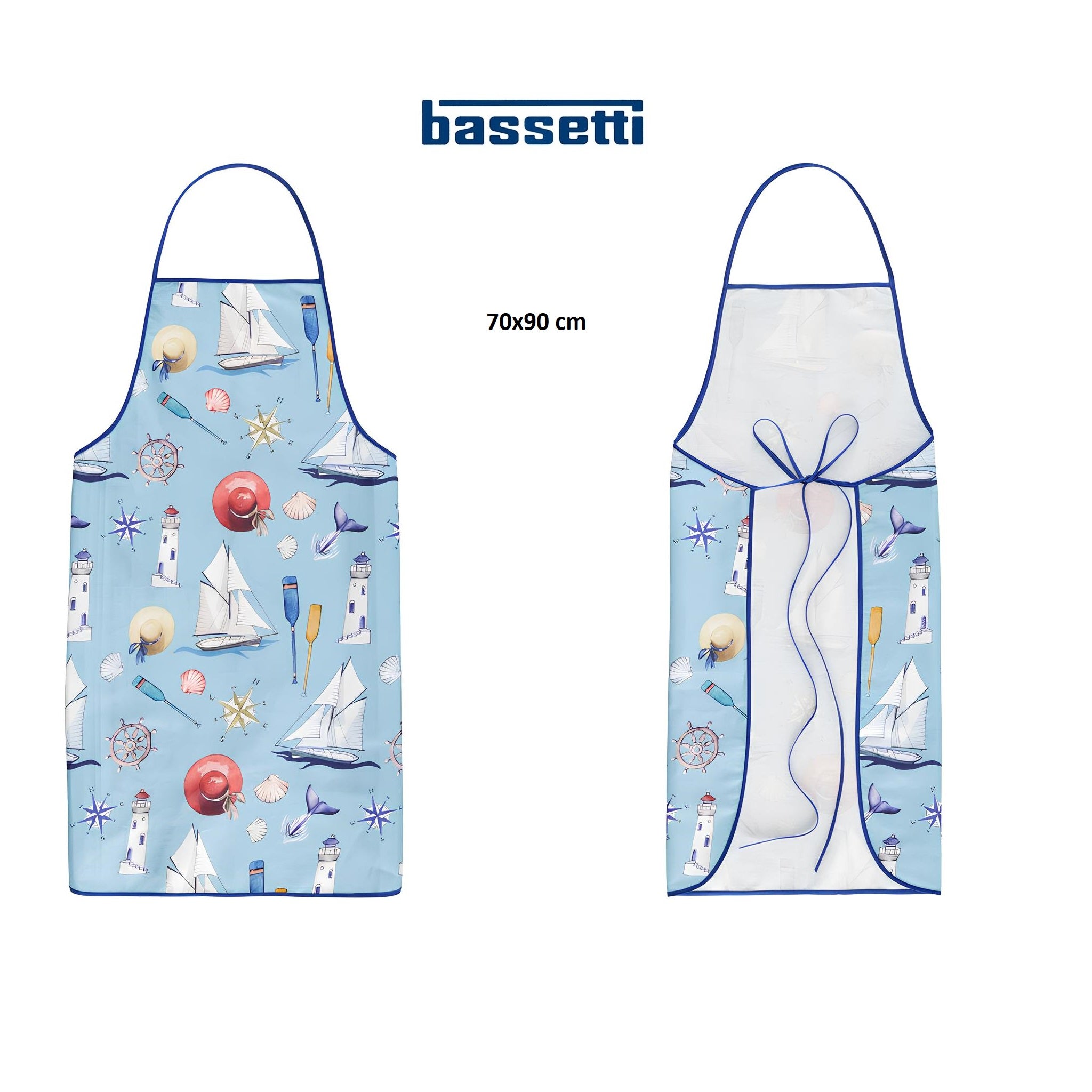 Bassetti kitchen apron in digitally printed cotton Art. Regatta