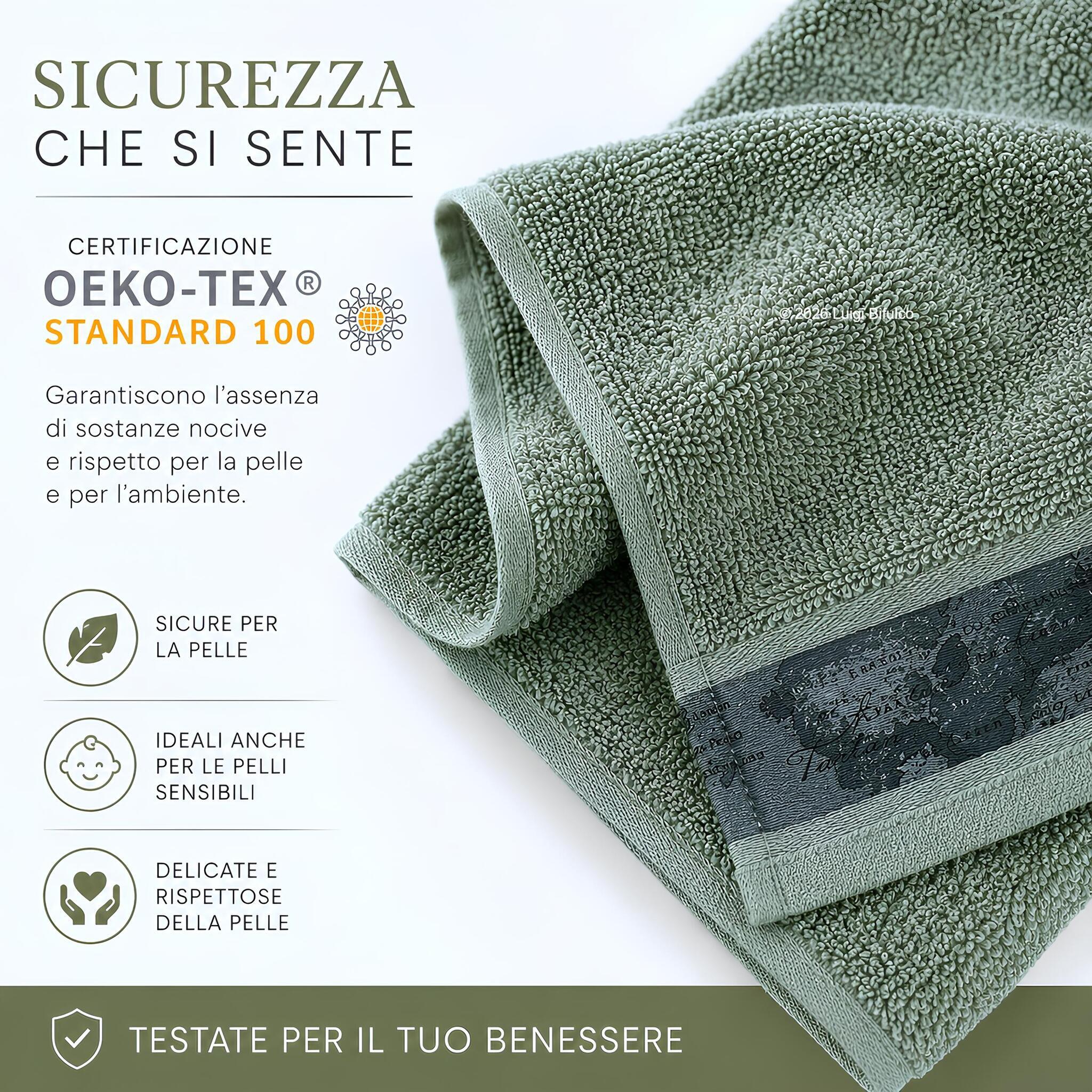 Lavette Caleffi certificate OEKO-TEX Standard 100 sicure per la pelle e resistenti ai lavaggi