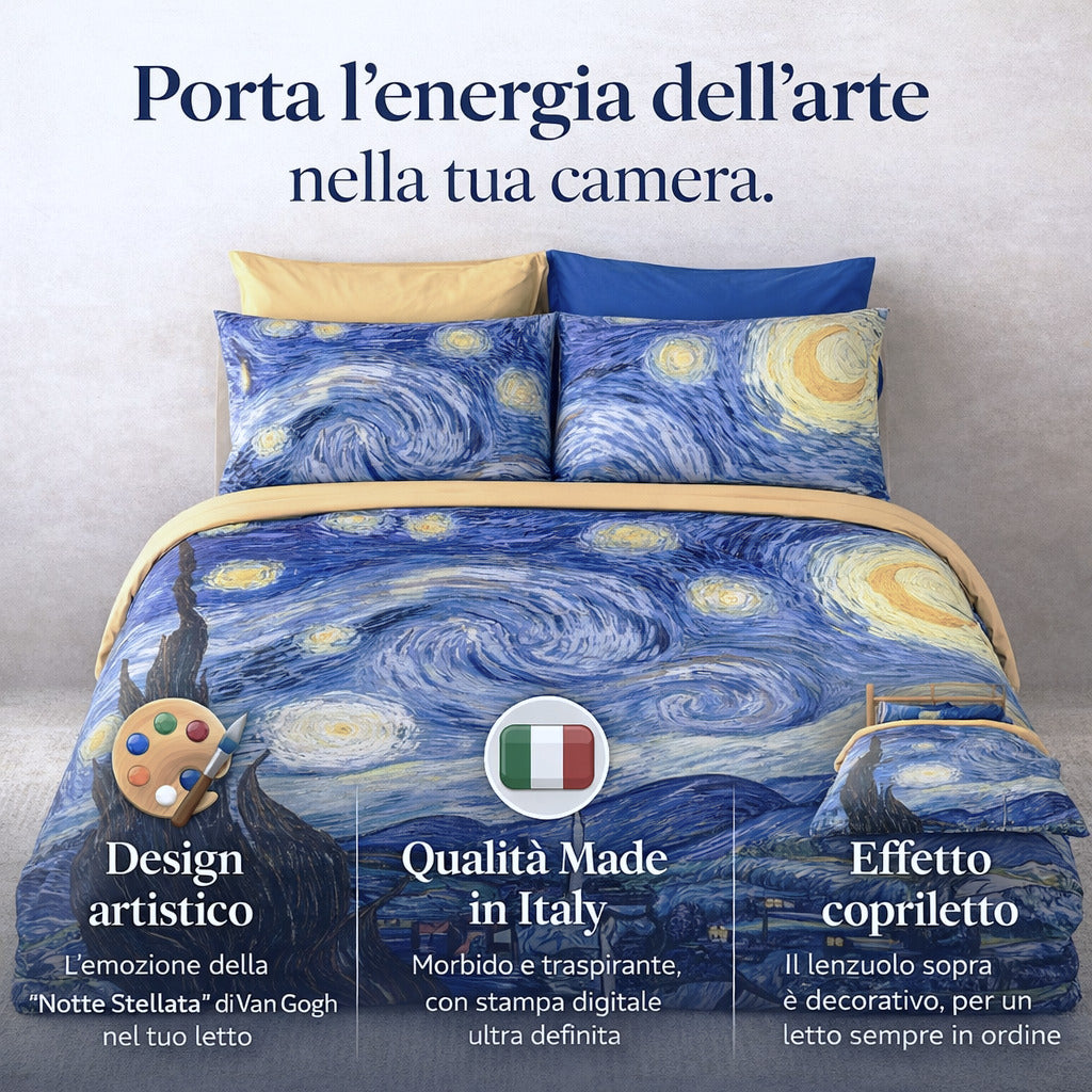Dettaglio stampa artistica lenzuola effetto pittorico