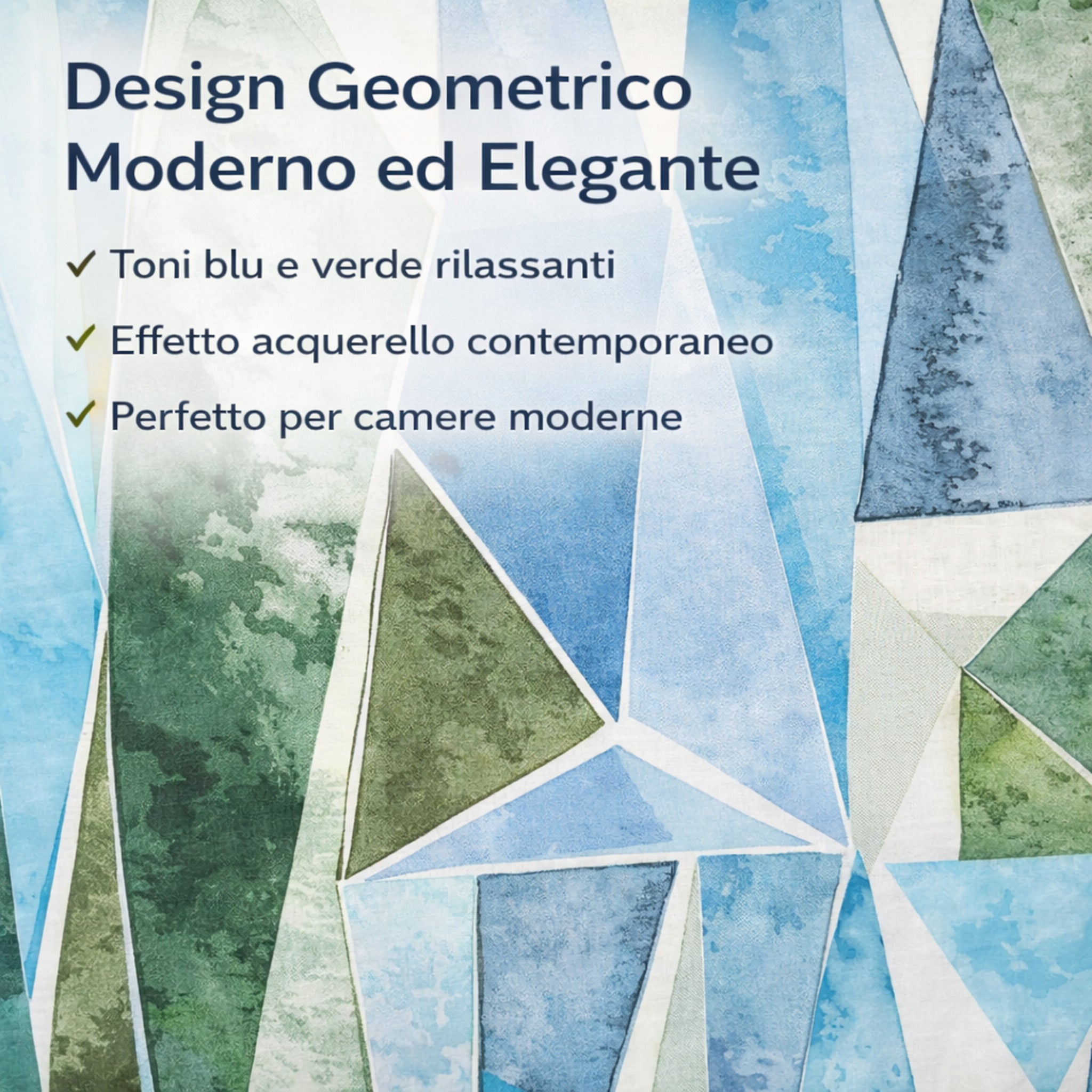 Design geometrico moderno lenzuola matrimoniali effetto acquerello