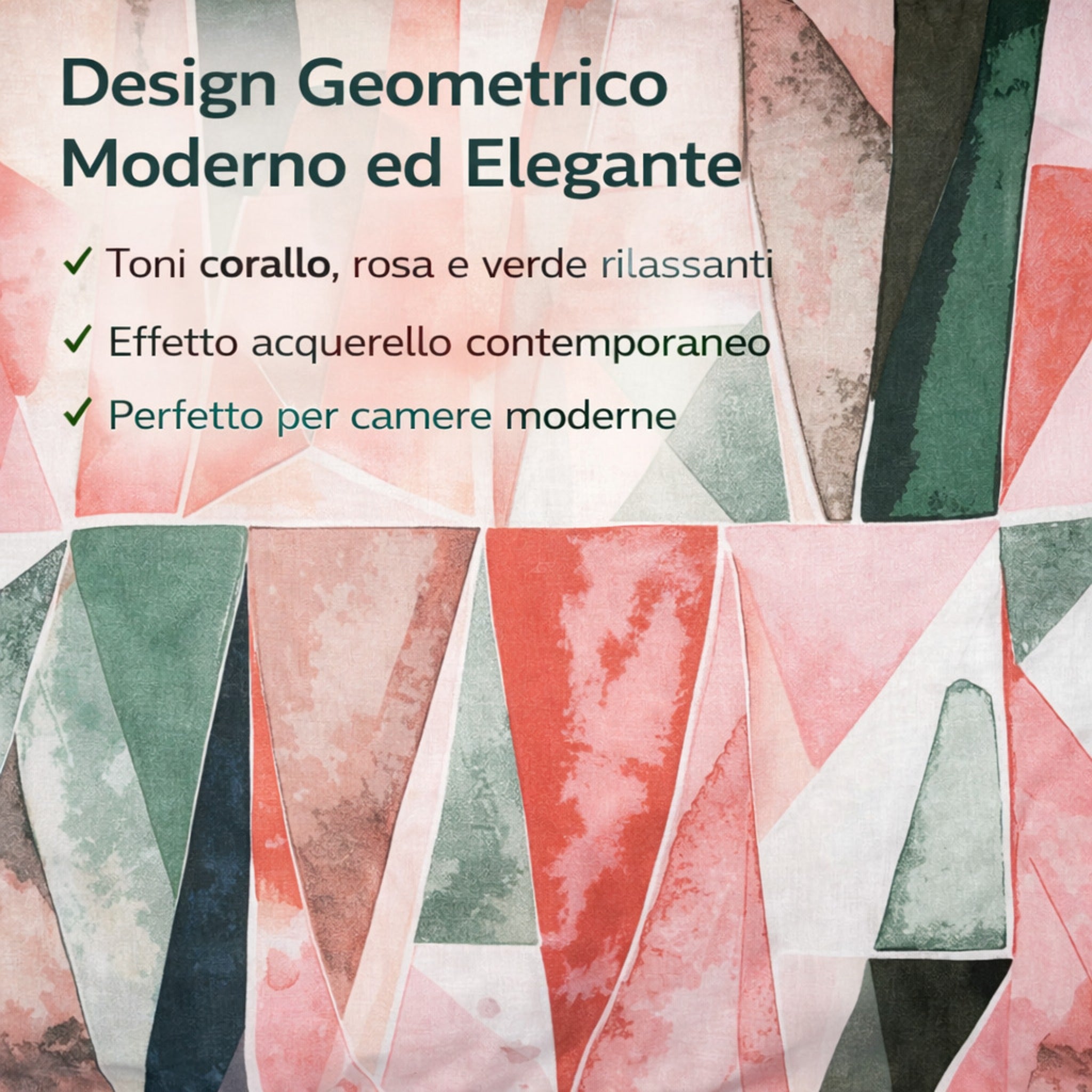 Design geometrico moderno lenzuola matrimoniali effetto acquerello