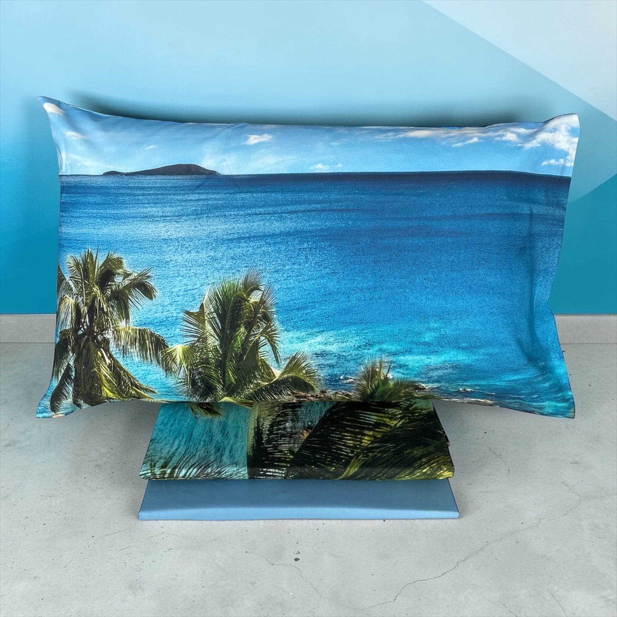 set letto matrimoniale caleffi design mare palme