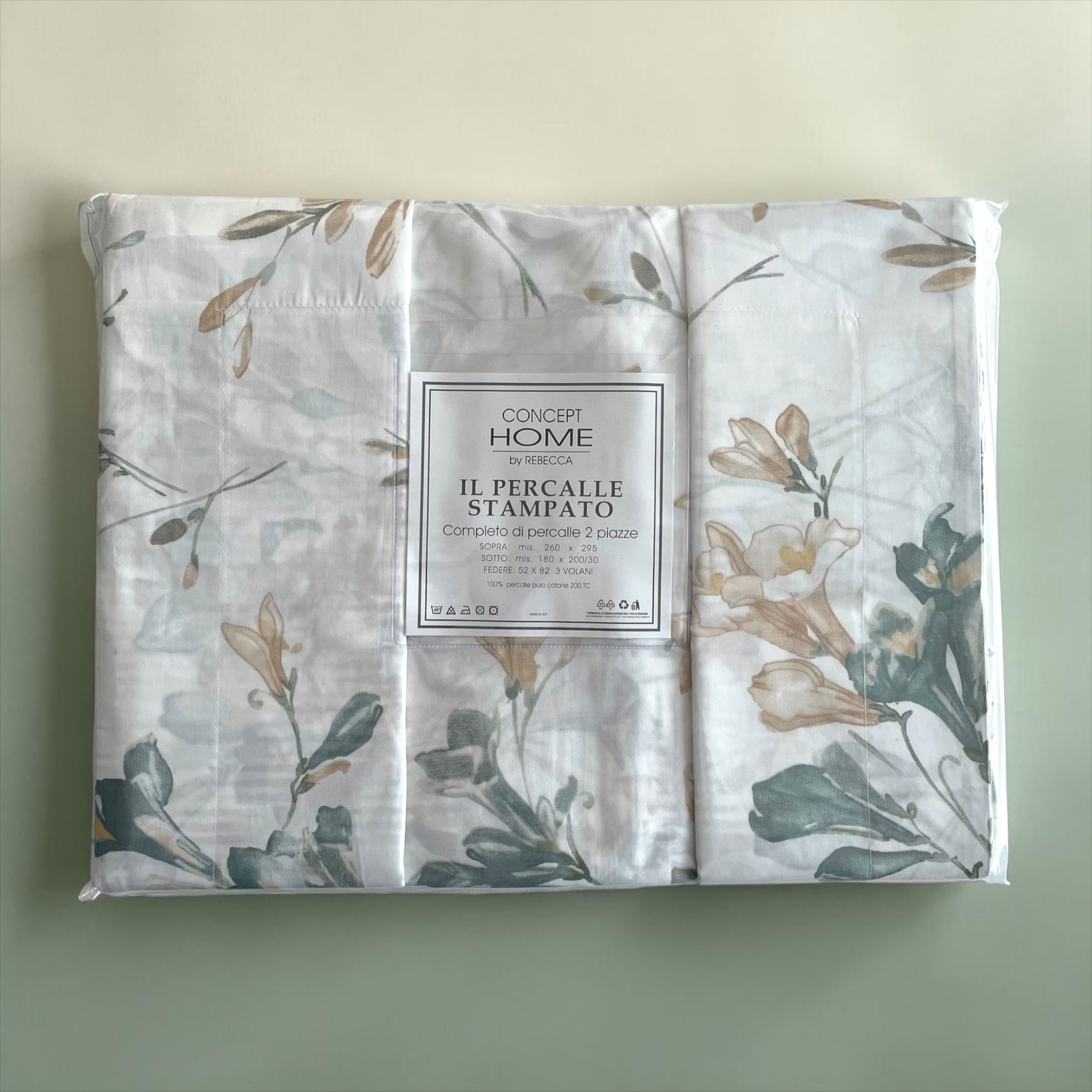 Confezione lenzuola Rebecca Home percalle floreale