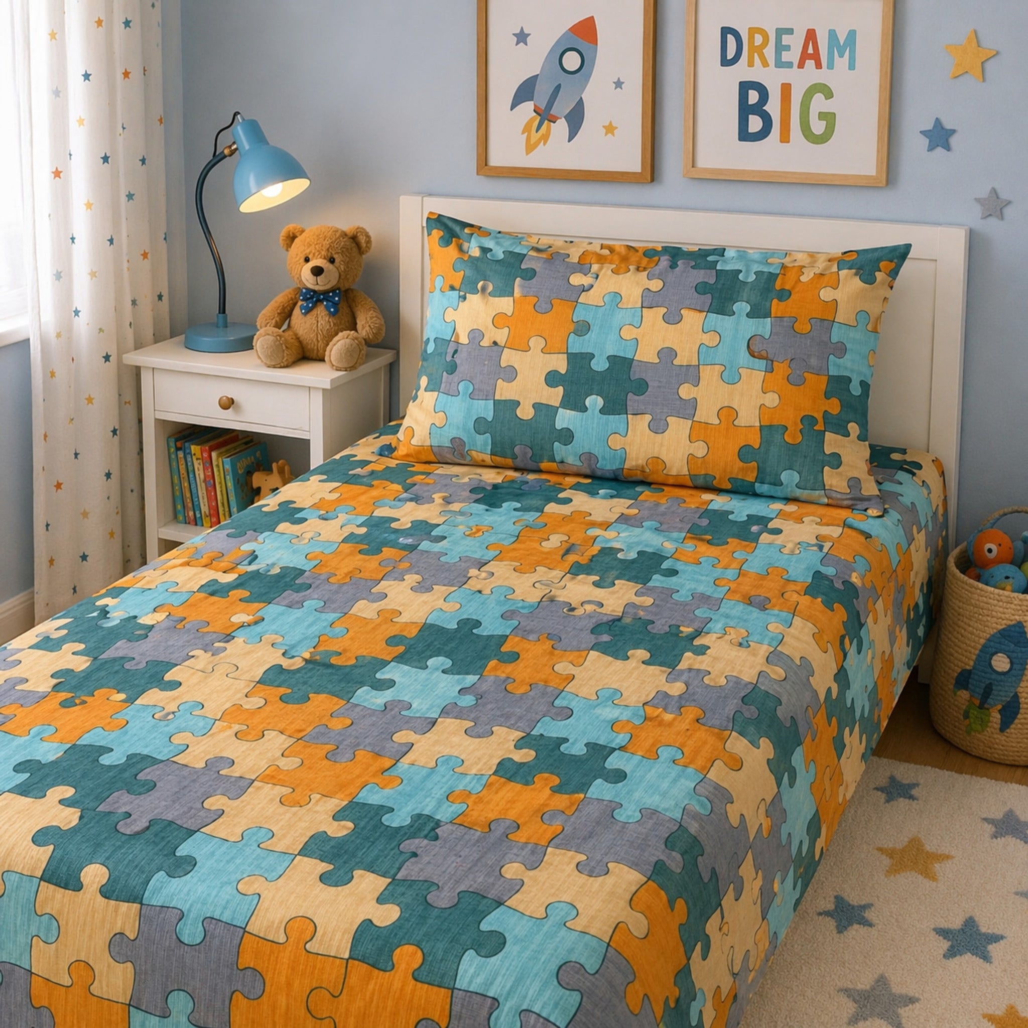 Set Biancheria Letto Singolo WDCOZY – Trapunta Leggera 172x228 Cm E 1 Federa 50x66 Cm, Colore Avorio, Morbida Con Cuciture Geometriche, OEKO-TEX
