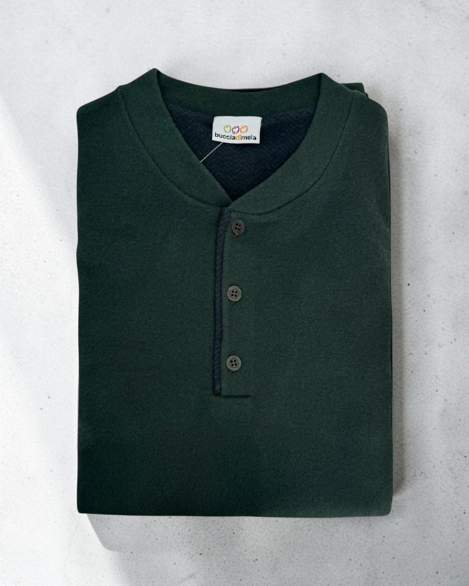 Maglia pigiama uomo Buccia di Mela I8866 verde con serafino a 3 bottoni