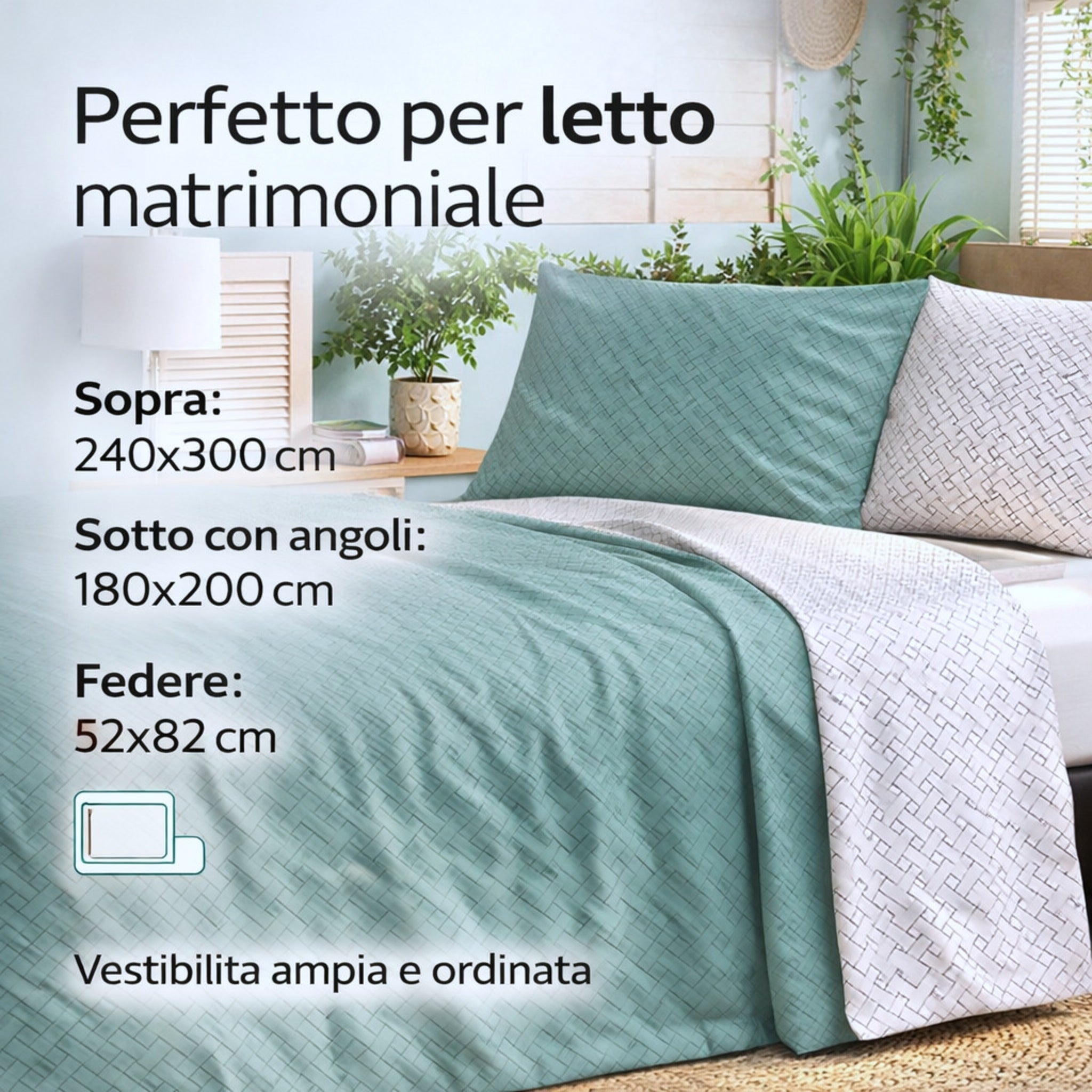 Misure completo lenzuola matrimoniale 240x300 180x200