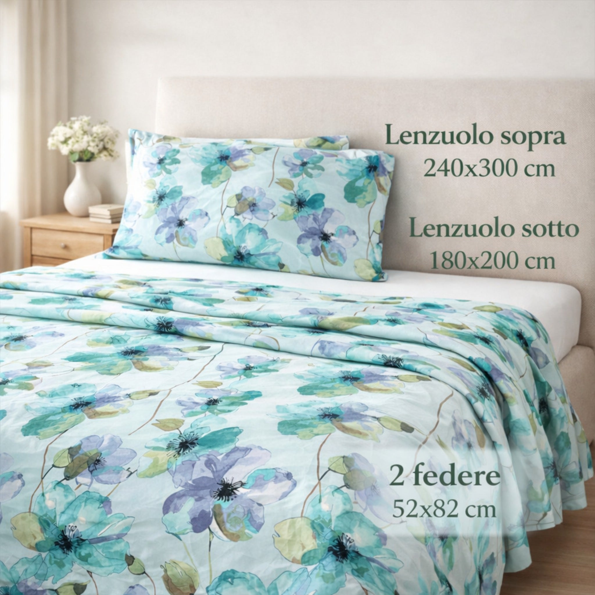 Misure completo lenzuola matrimoniale 240x300 180x200