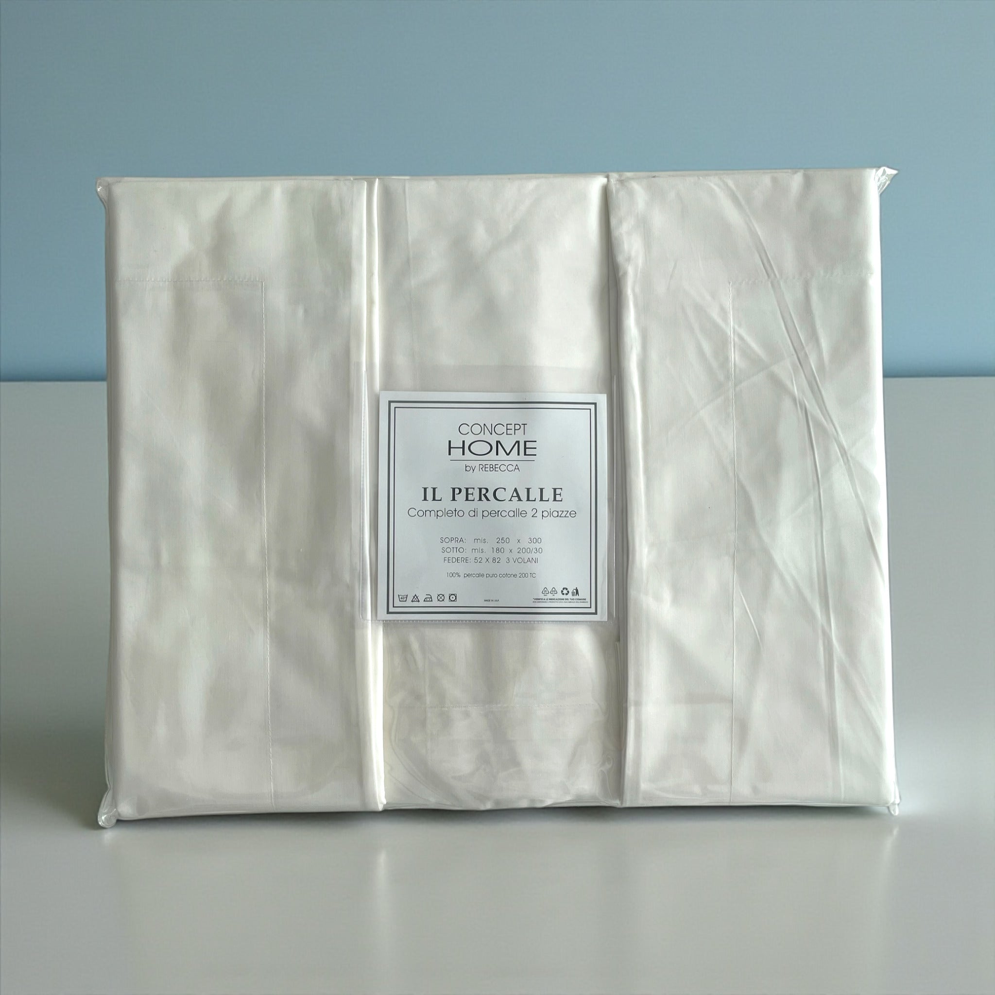 Confezione completo lenzuola matrimoniale Rebecca Home bianco