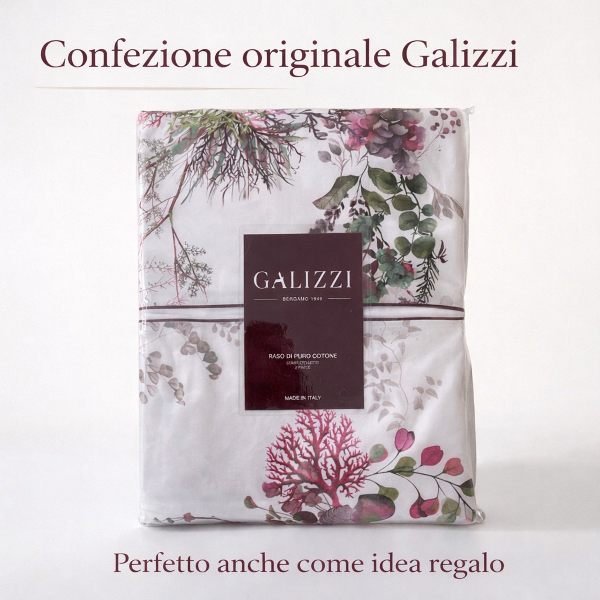 Packaging originale Galizzi completo lenzuola Made in Italy