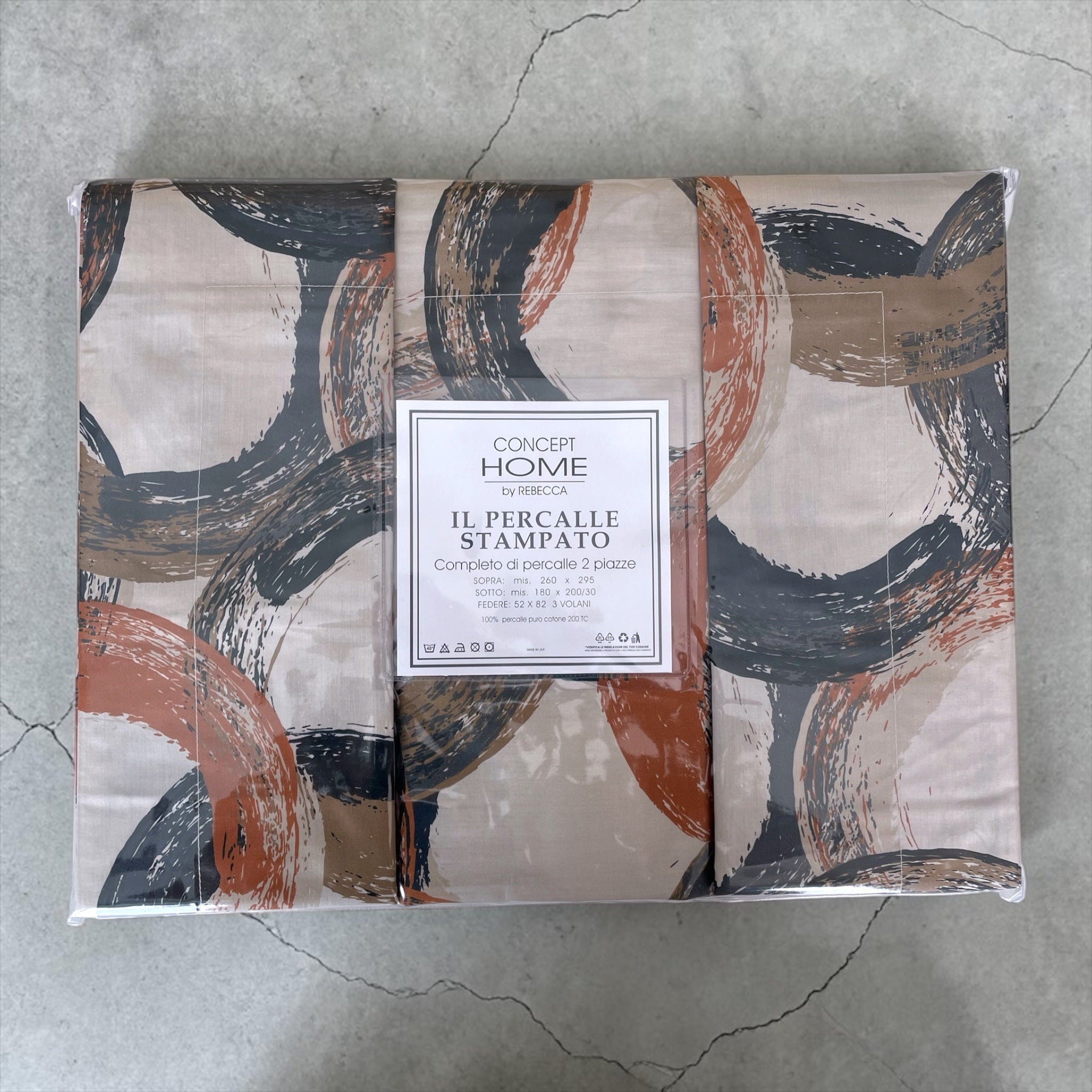 confezione lenzuola matrimoniali Rebecca Home Concept 7 ambra