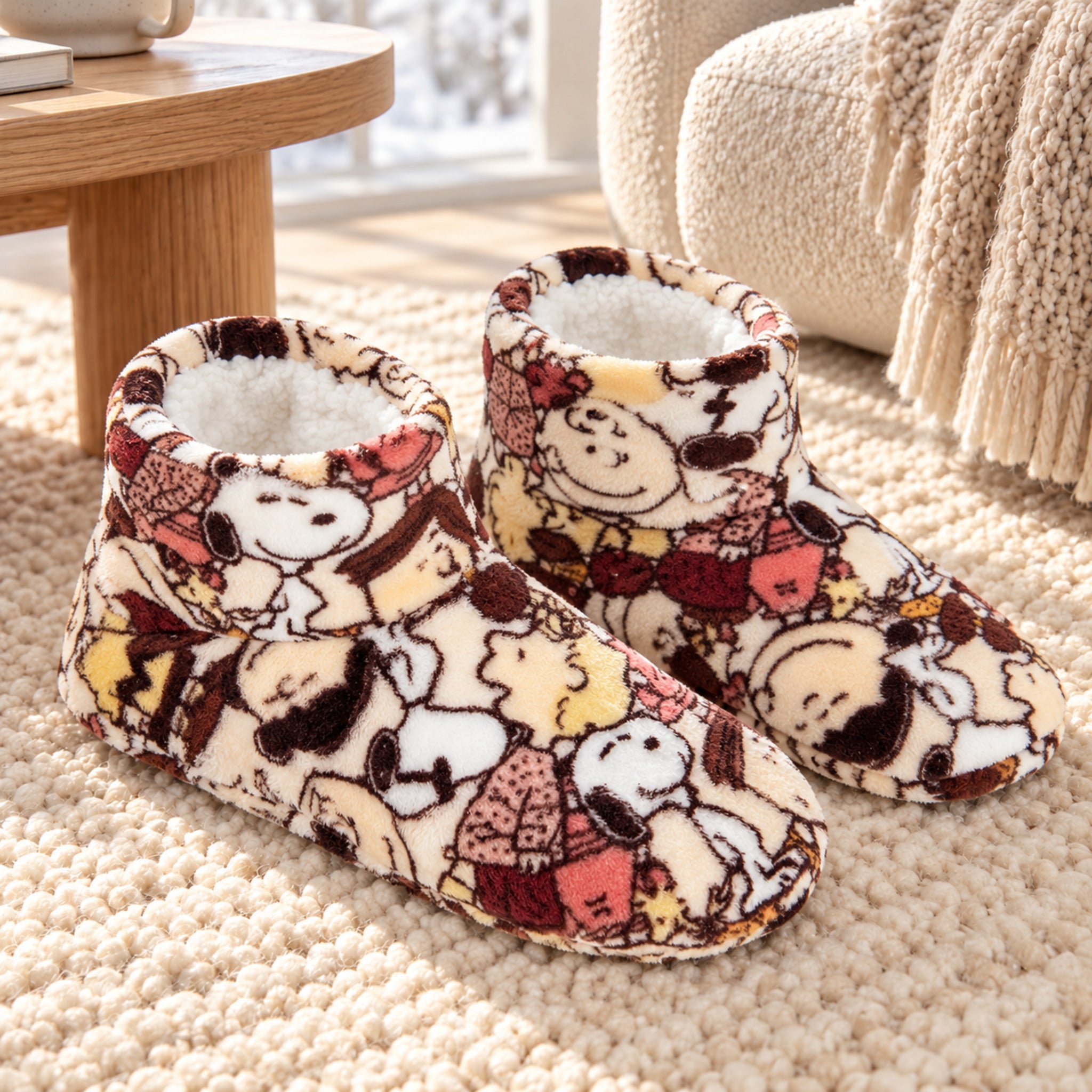 Pantofole donna Peanuts Snoopy Art. 50126 in coral fleece con interno sherpa