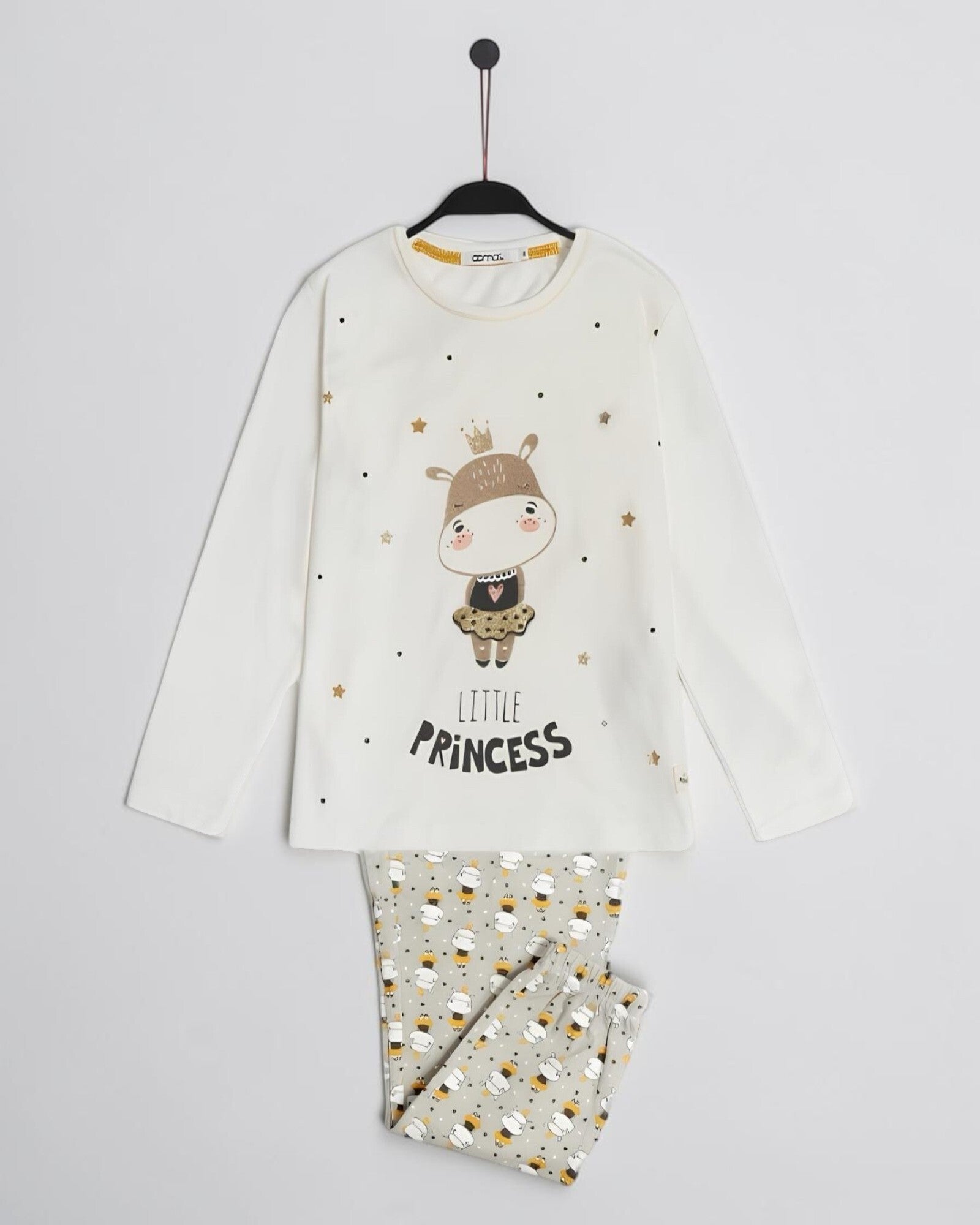 Pigiama bambina Admas 56204 completo con maglia Little Princess e pantalone fantasia