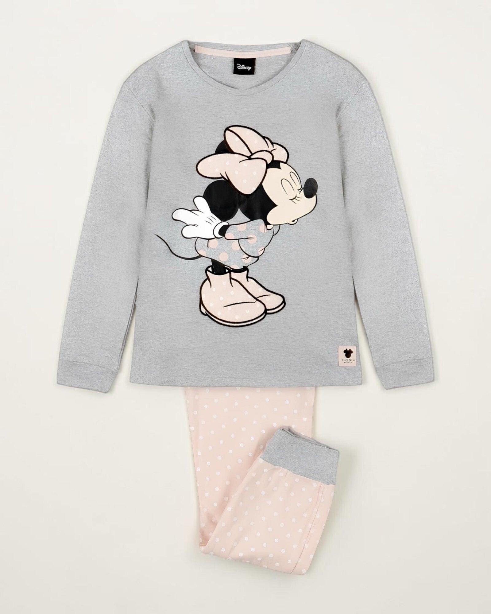 Pigiama bambina Disney Minnie Mouse 56464 completo con maglia grigia e pantalone rosa