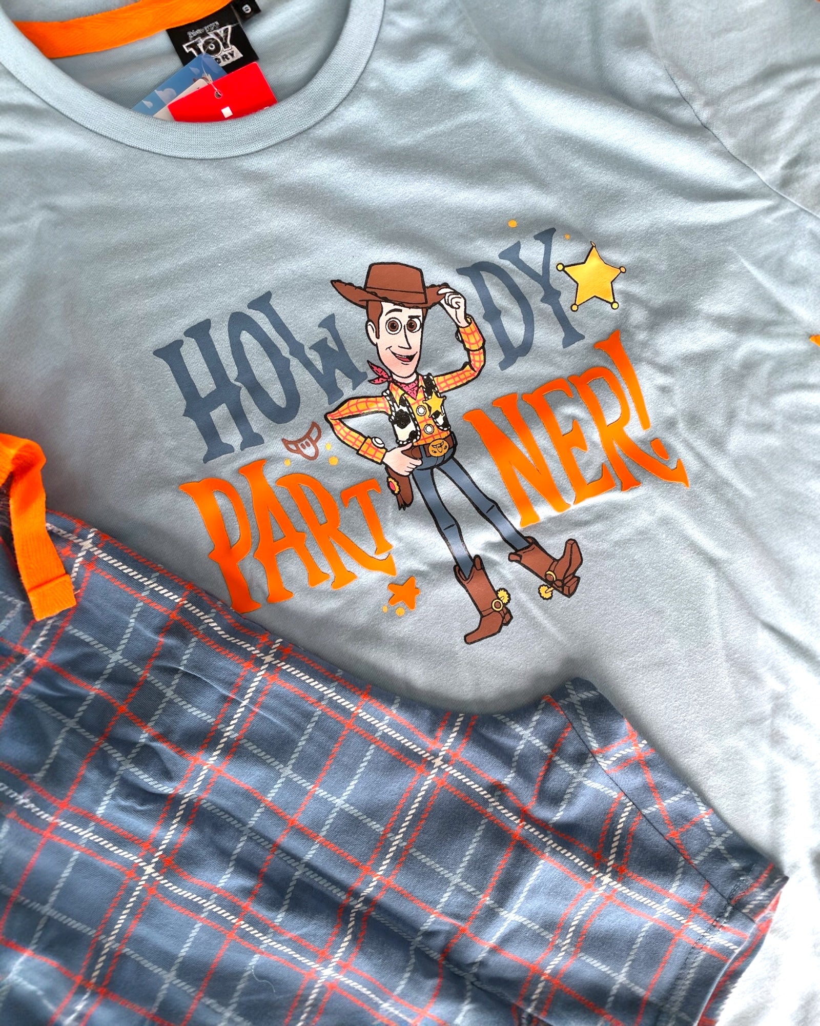 Dettaglio stampa Woody pigiama bambino Disney cotone 100%