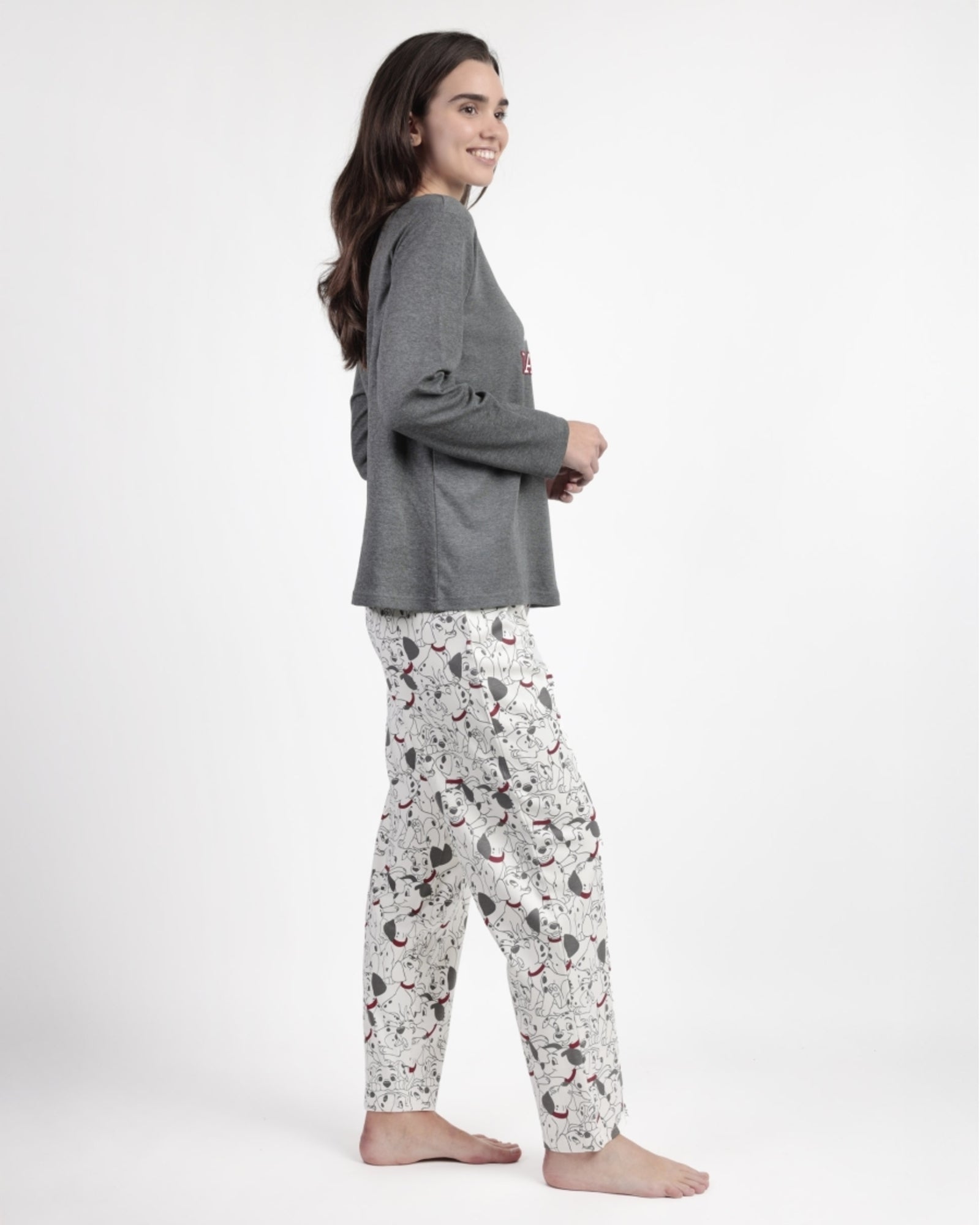 Pigiama donna 101 Dalmata con pantaloni fantasia Disney all-over
