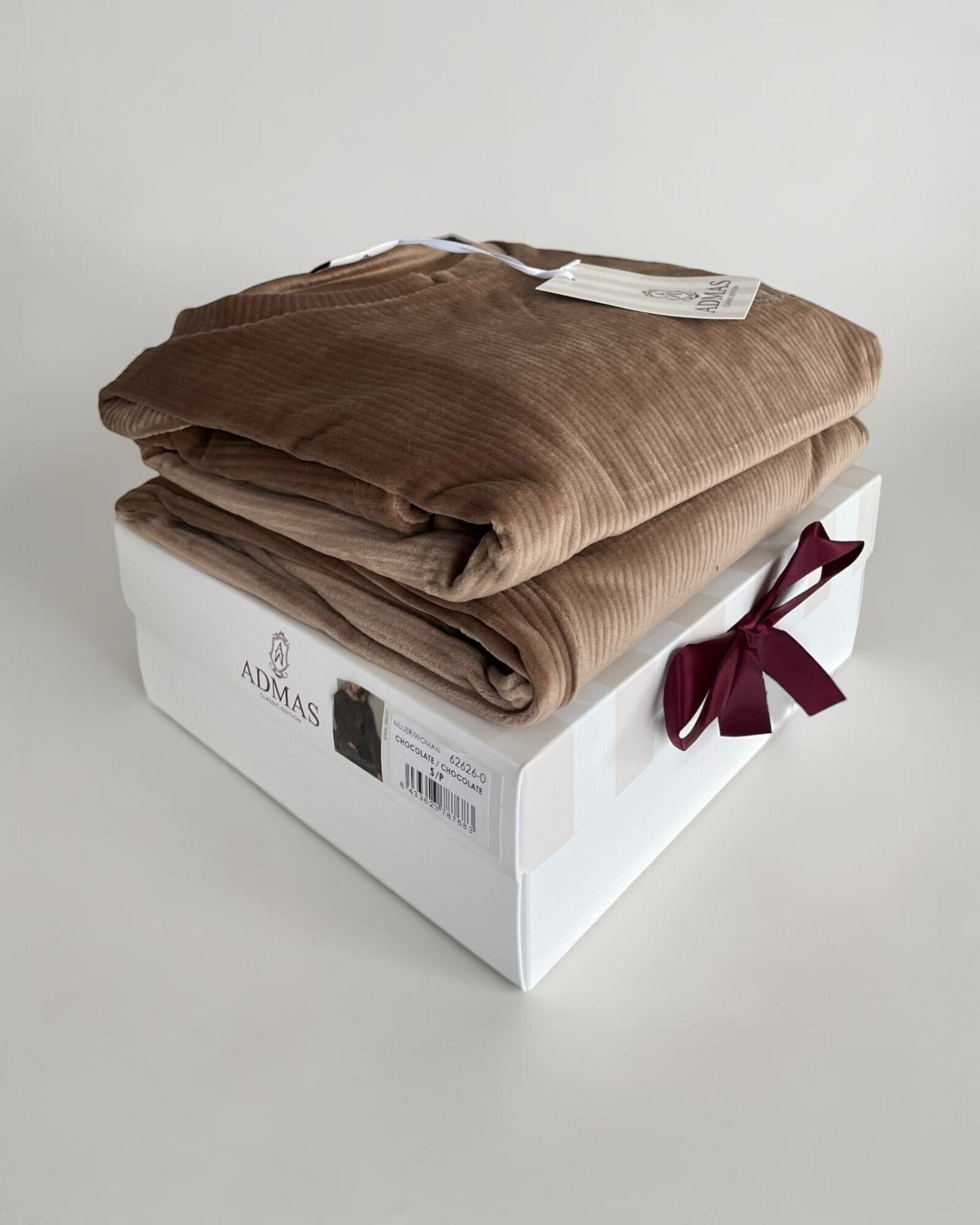 Pigiama donna Admas Art. 62626 in velluto a coste con confezione regalo originale Admas