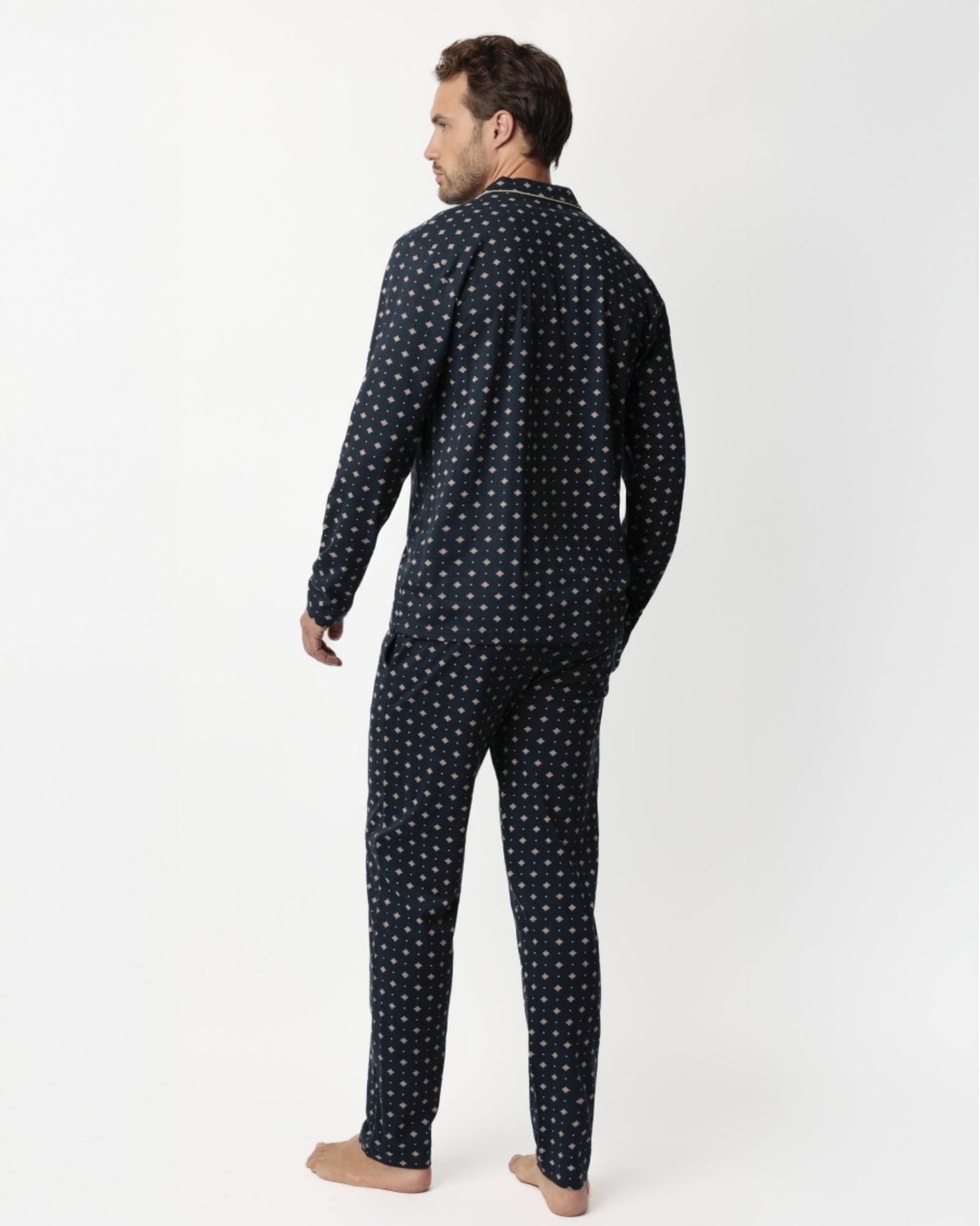 Retro del pigiama uomo Admas blu navy con fantasia geometrica Art. 63770