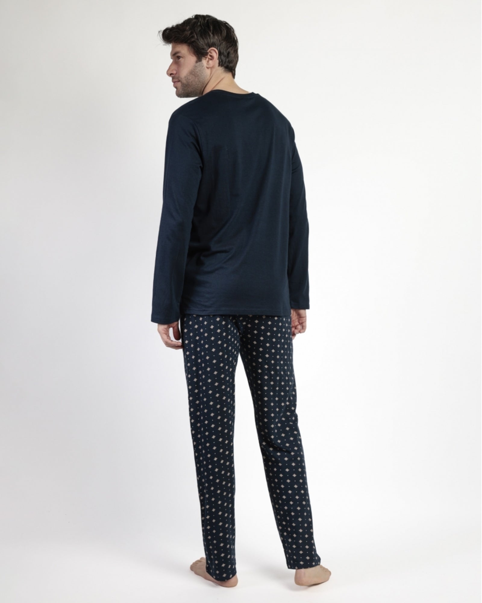 Retro del pigiama uomo Admas blu navy in cotone e viscosa Art. 63771