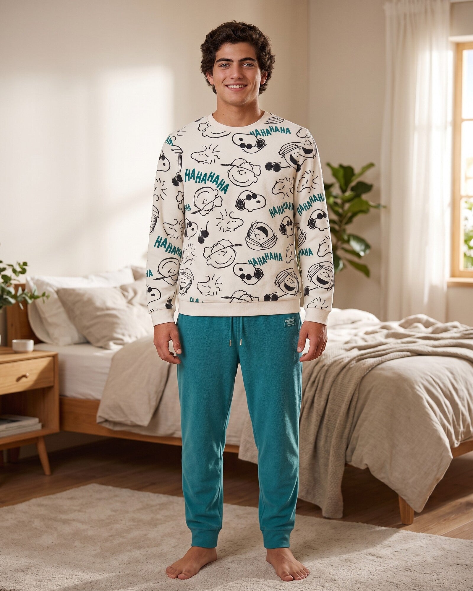 Pigiama uomo Snoopy Gisela Peanuts in interlock invernale Art. 20344
