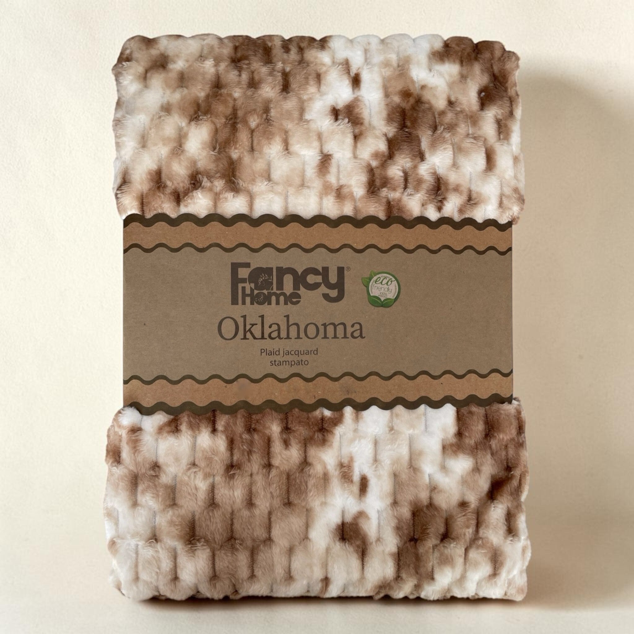 Plaid Fancy Home Oklahoma Beige piegato nella confezione originale
