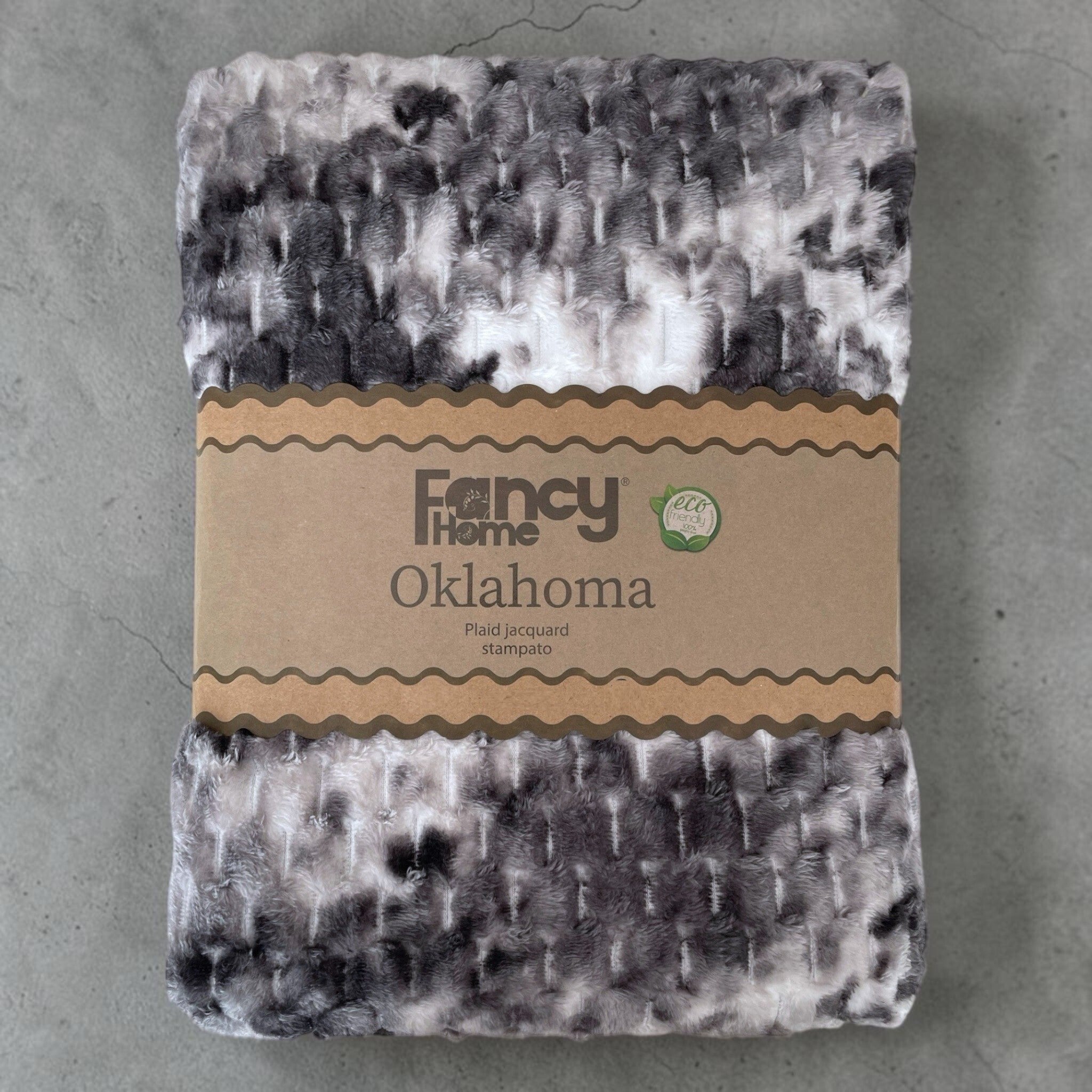 Plaid Fancy Home Oklahoma Grigio piegato nella confezione originale