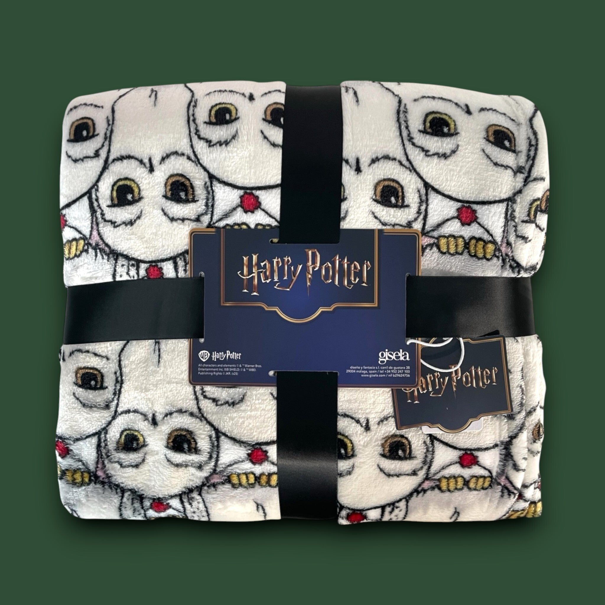 Plaid Harry Potter Edvige piegato nella confezione regalo originale Gisela